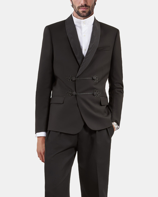 Black wool tuxedo jacket