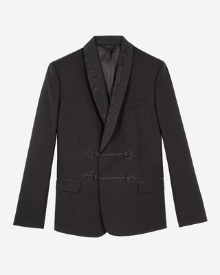 Black wool tuxedo jacket