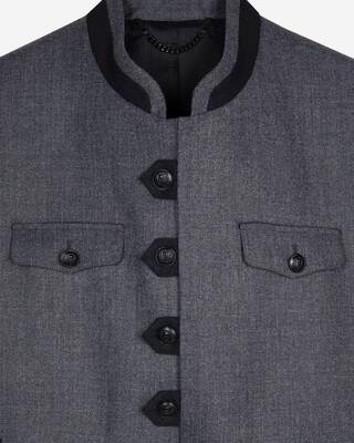 Officer-style jacket in grey wool