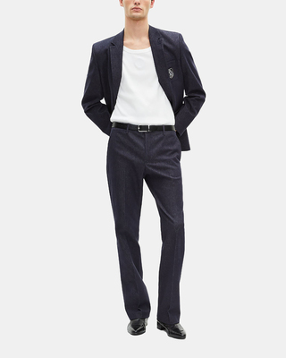Blue denim-effect suit jacket