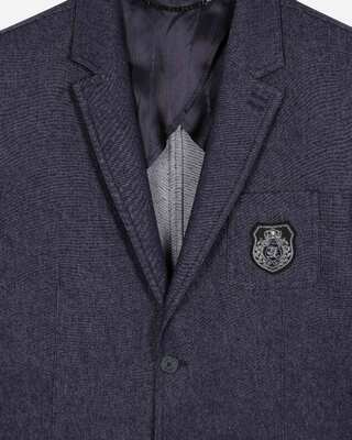 Blue denim-effect suit jacket