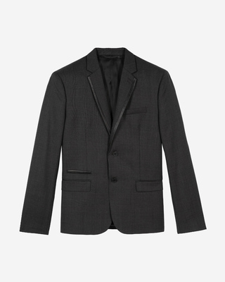 Prince of Wales grey wool suit jacket