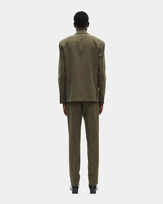 Khaki cotton & linen suit jacket