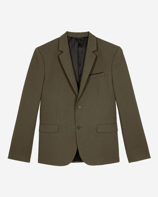 Khaki cotton & linen suit jacket