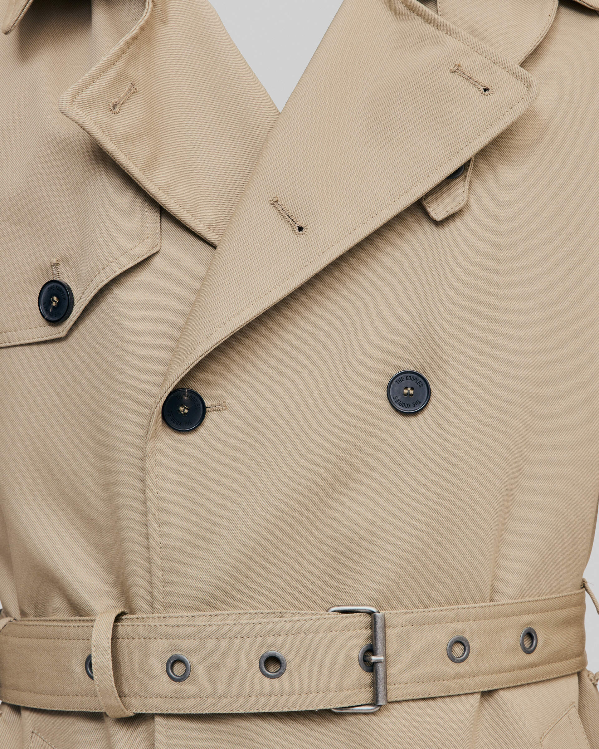 Beige wide-cut trench coat