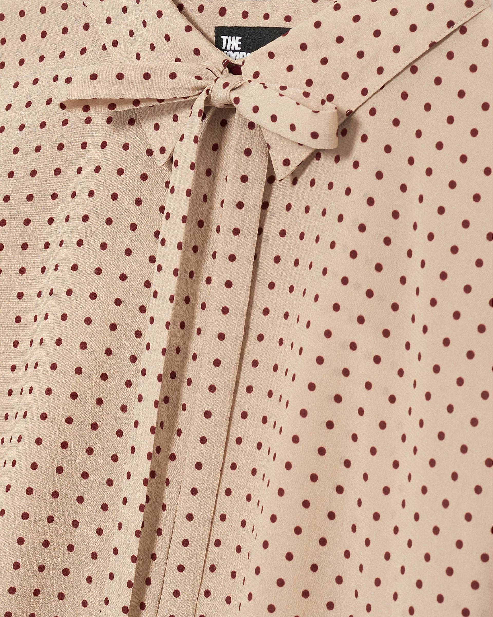 Shirt with beige polka-dot lavaliere
