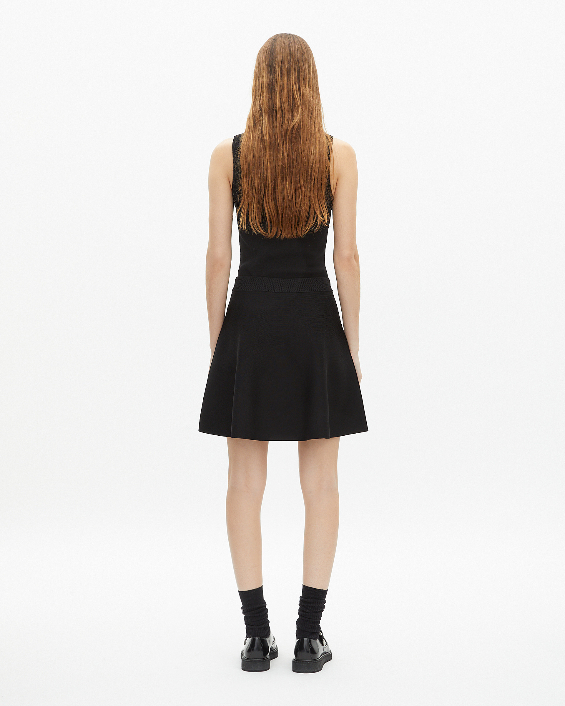 Short black mesh skirt