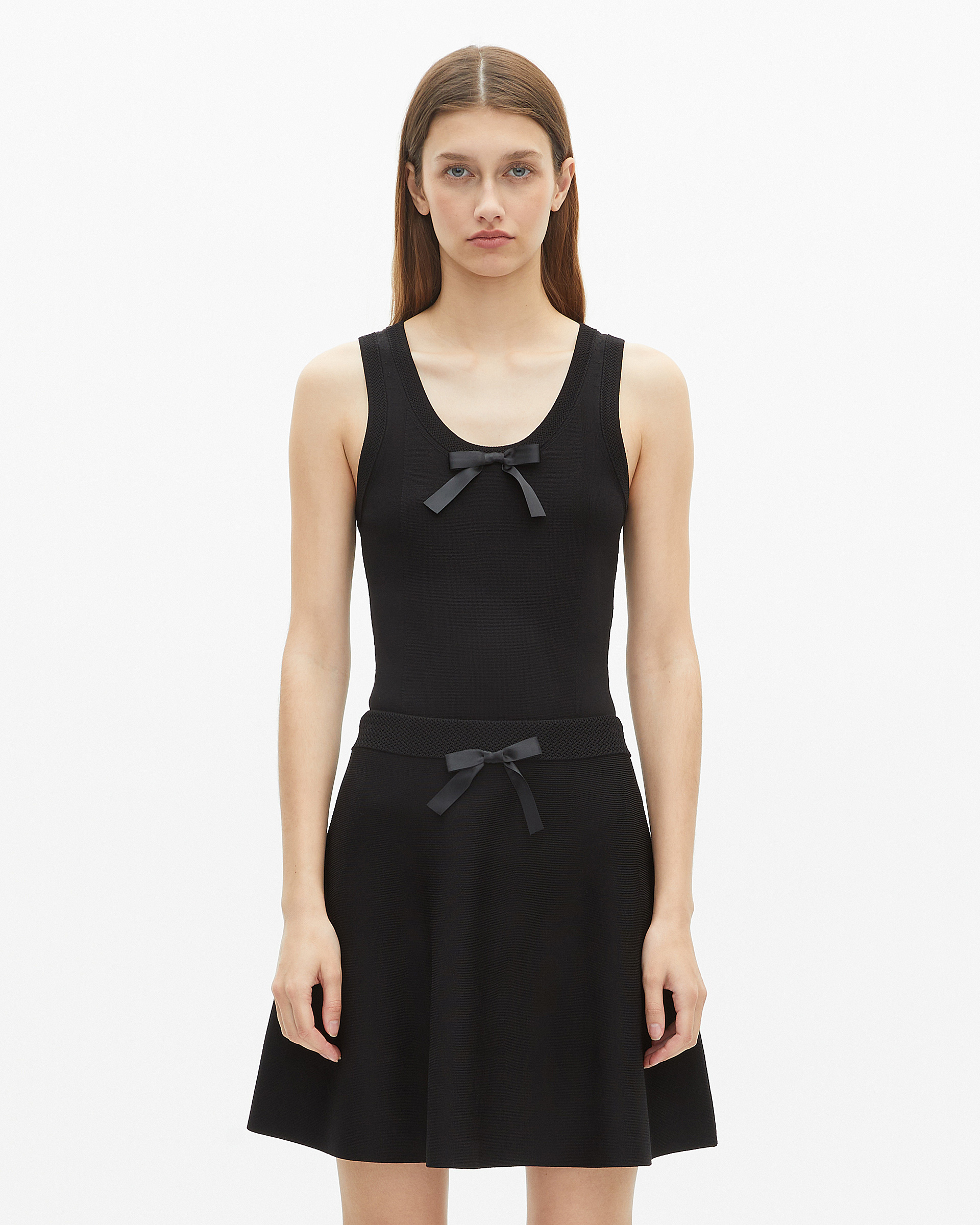 Short black mesh skirt