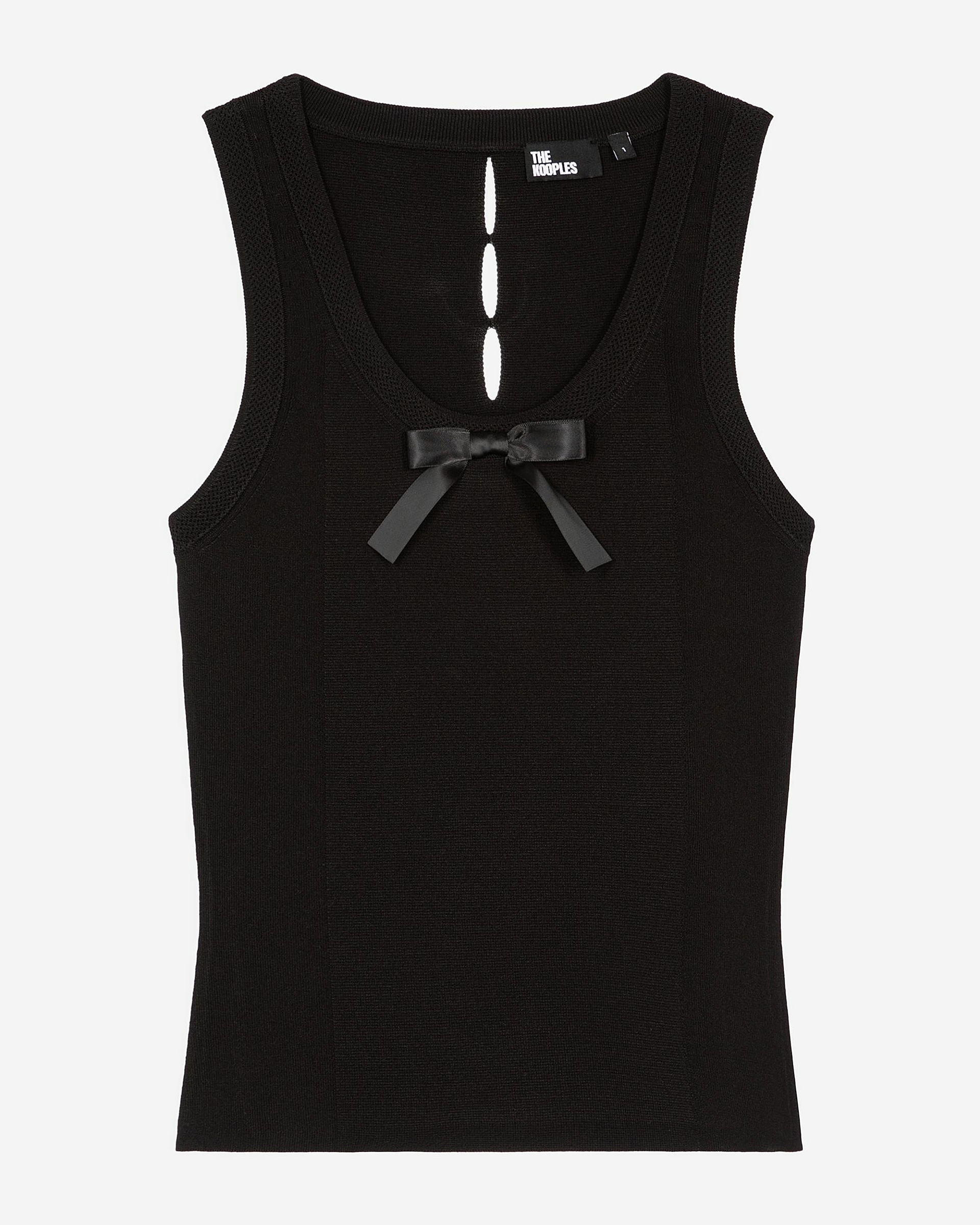 Black mesh top