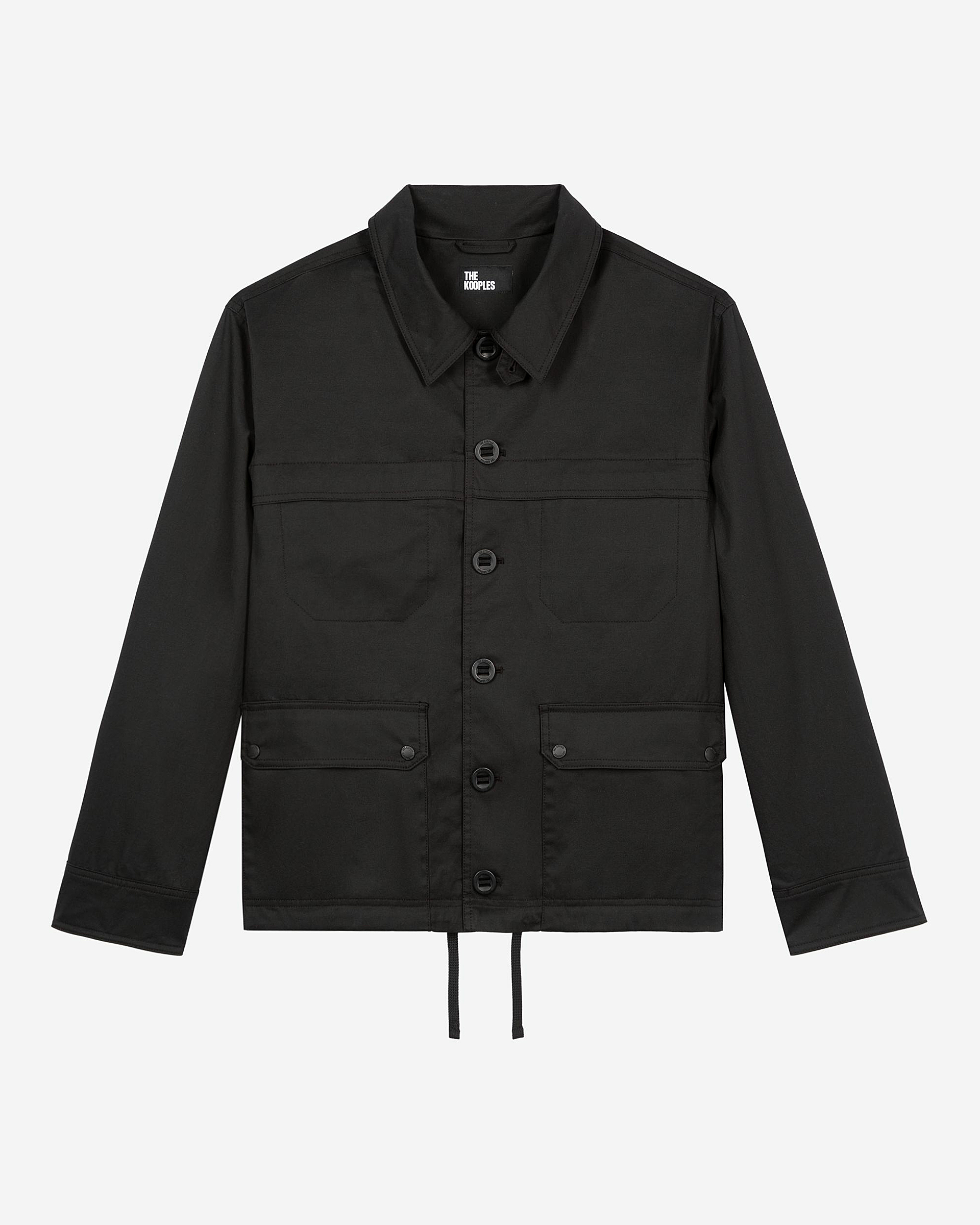 Short black hooded parka