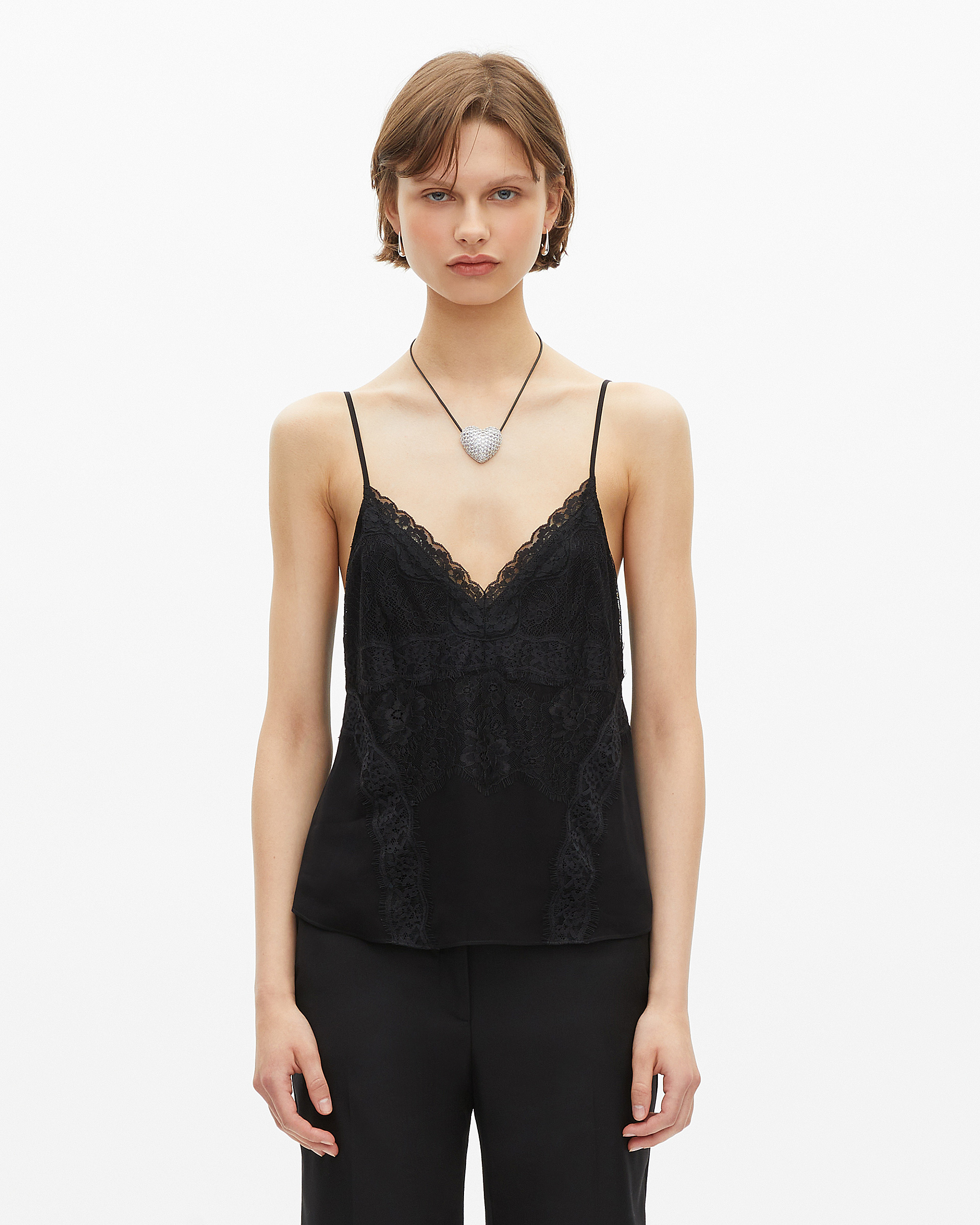 Black lace camisole