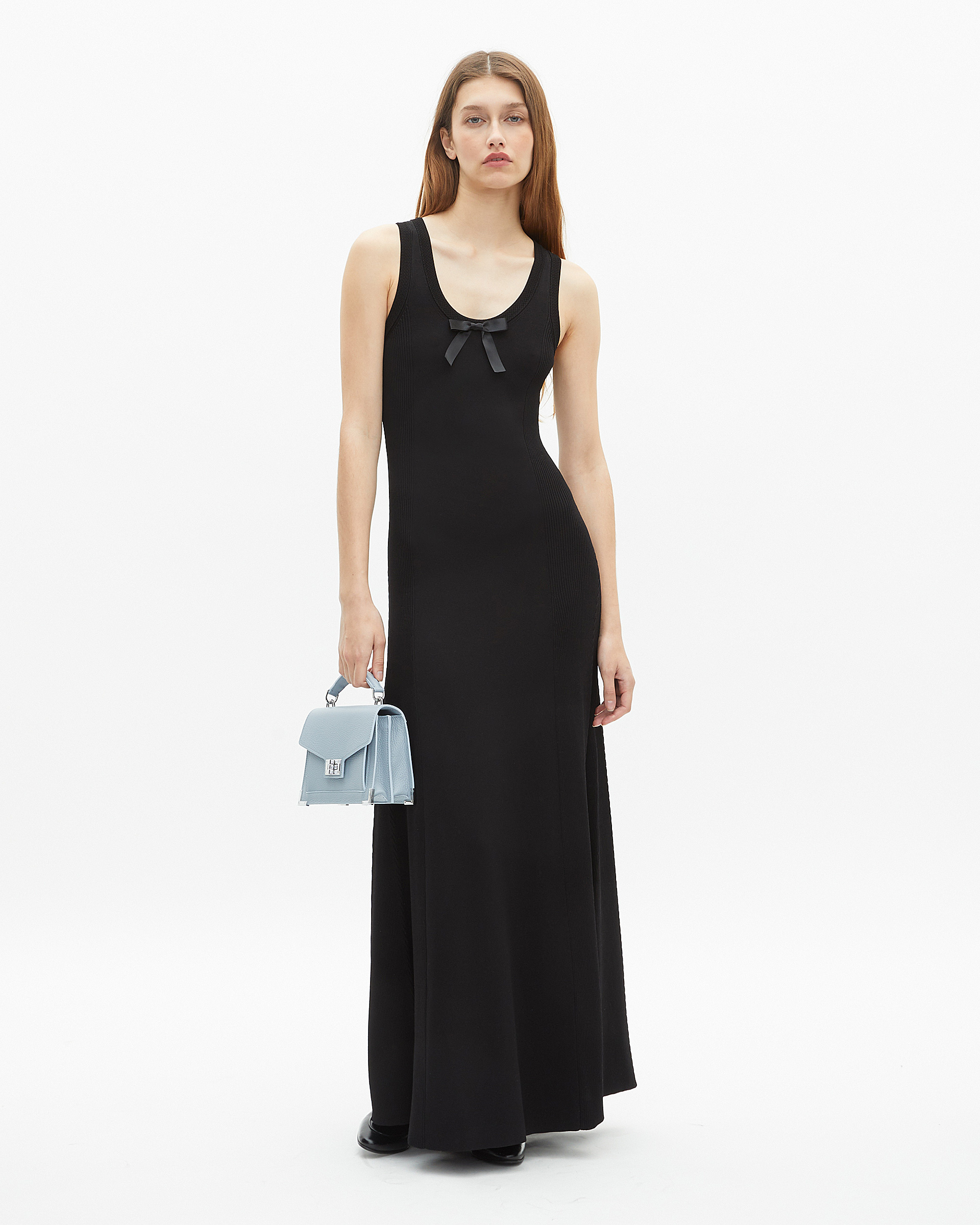 Black mesh maxi dress