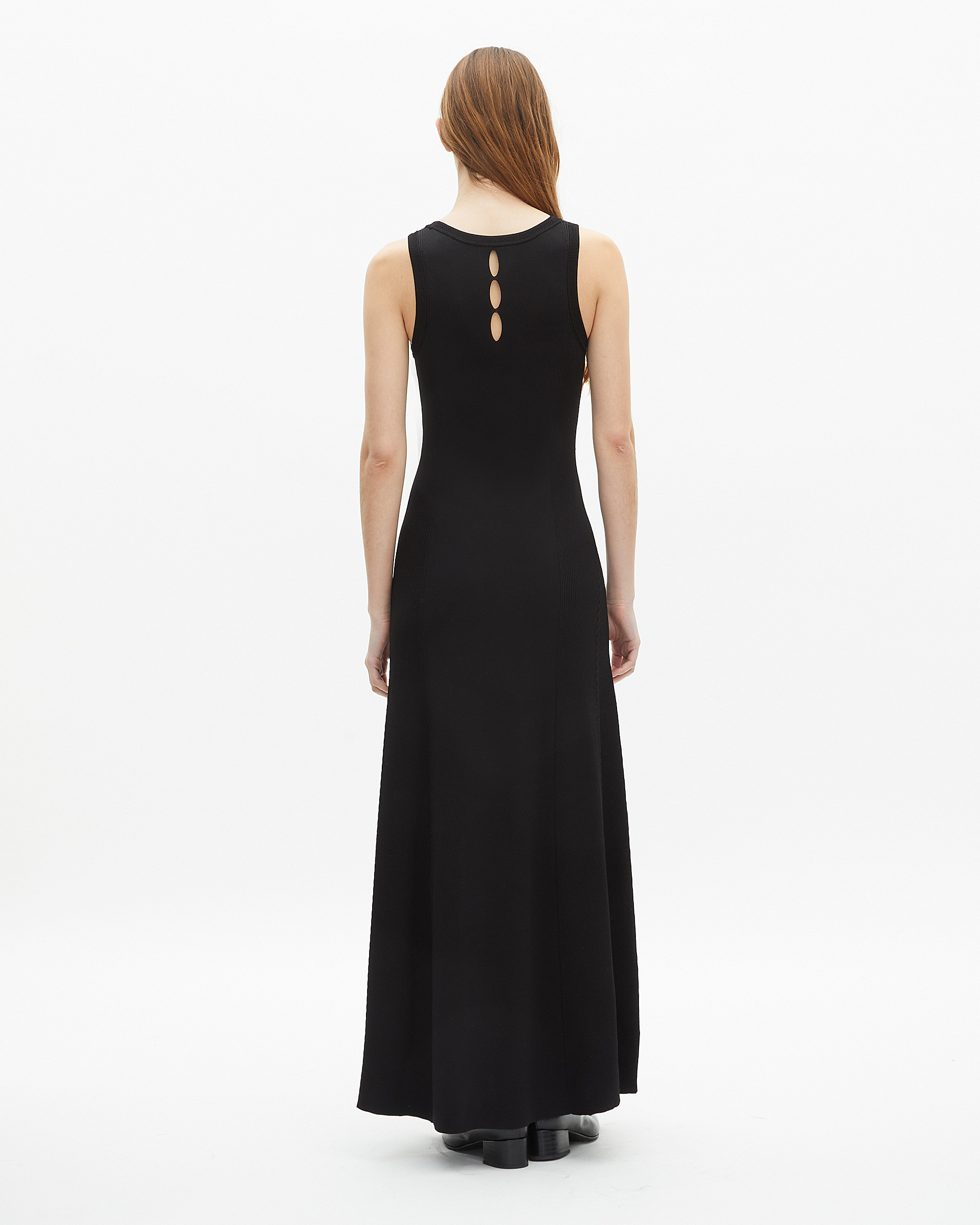 Black mesh maxi dress