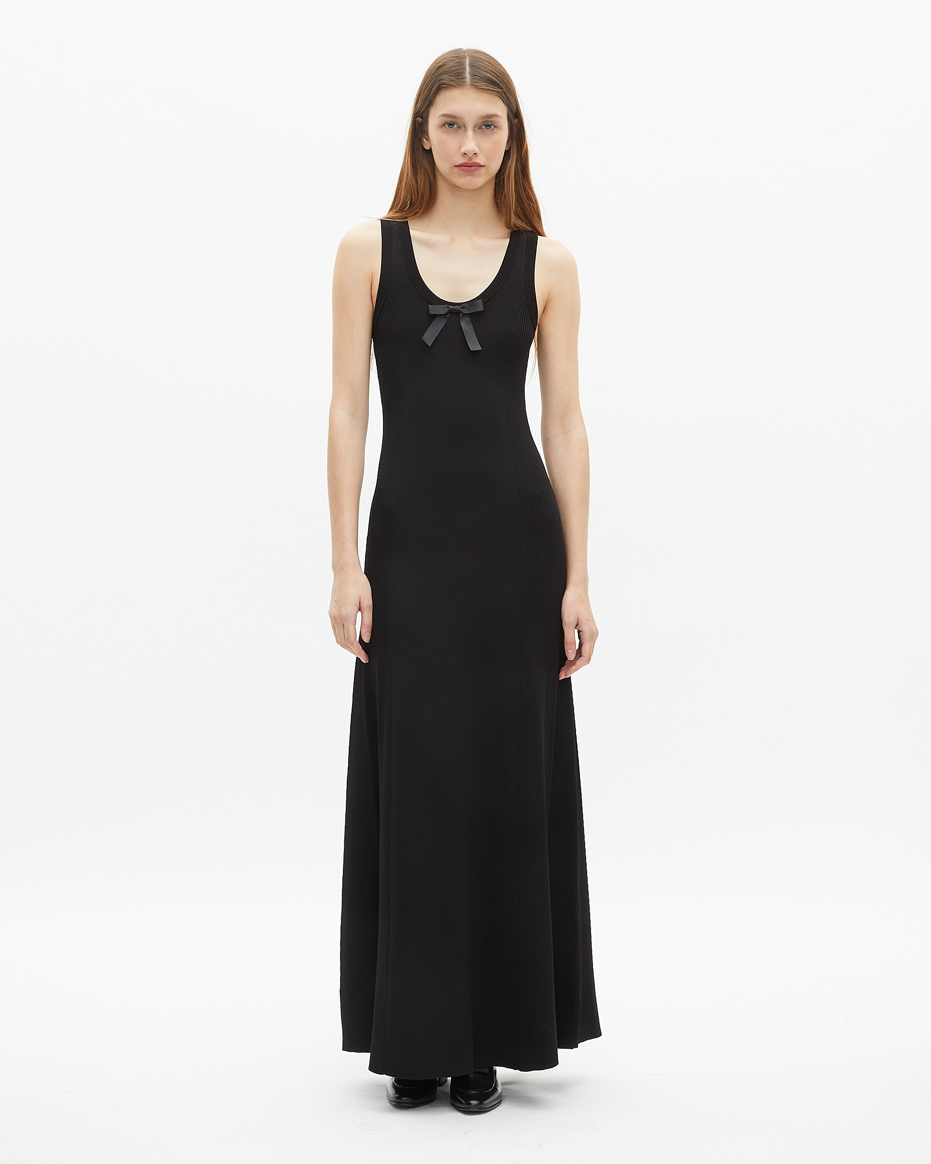 Black mesh maxi dress