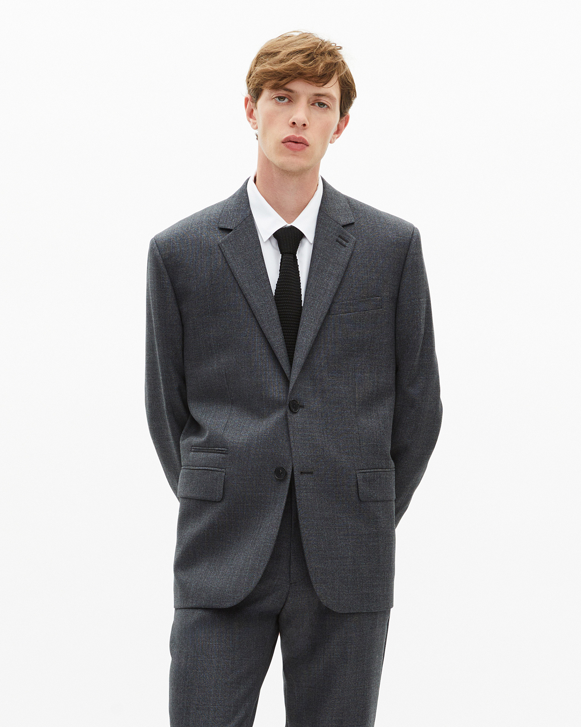 Black silk knit tie