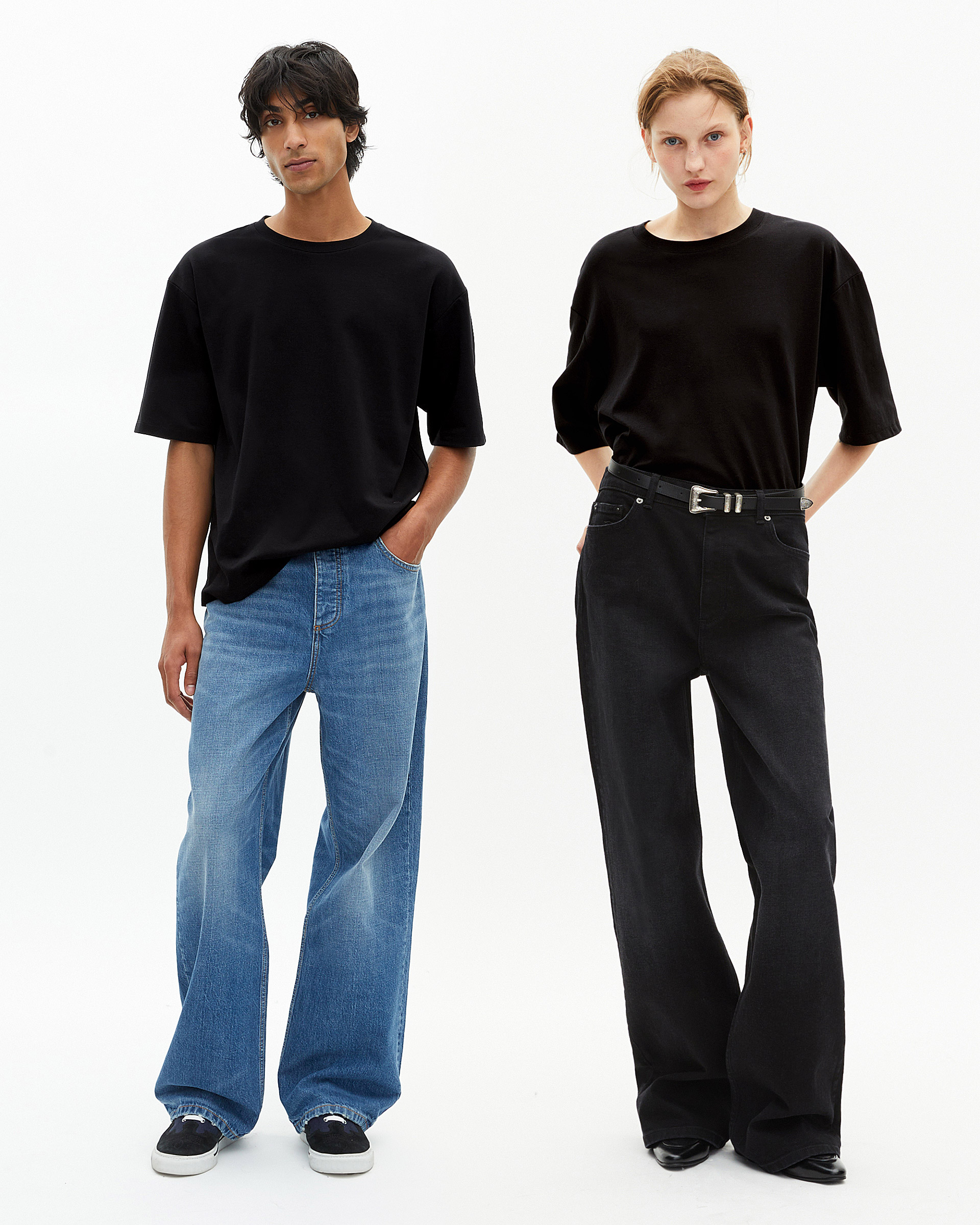 Mixed T-shirt large plain black