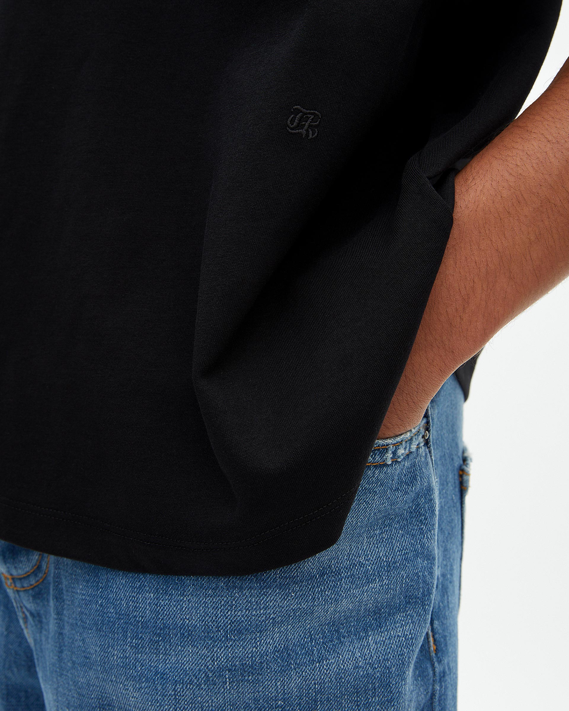 Mixed T-shirt large plain black