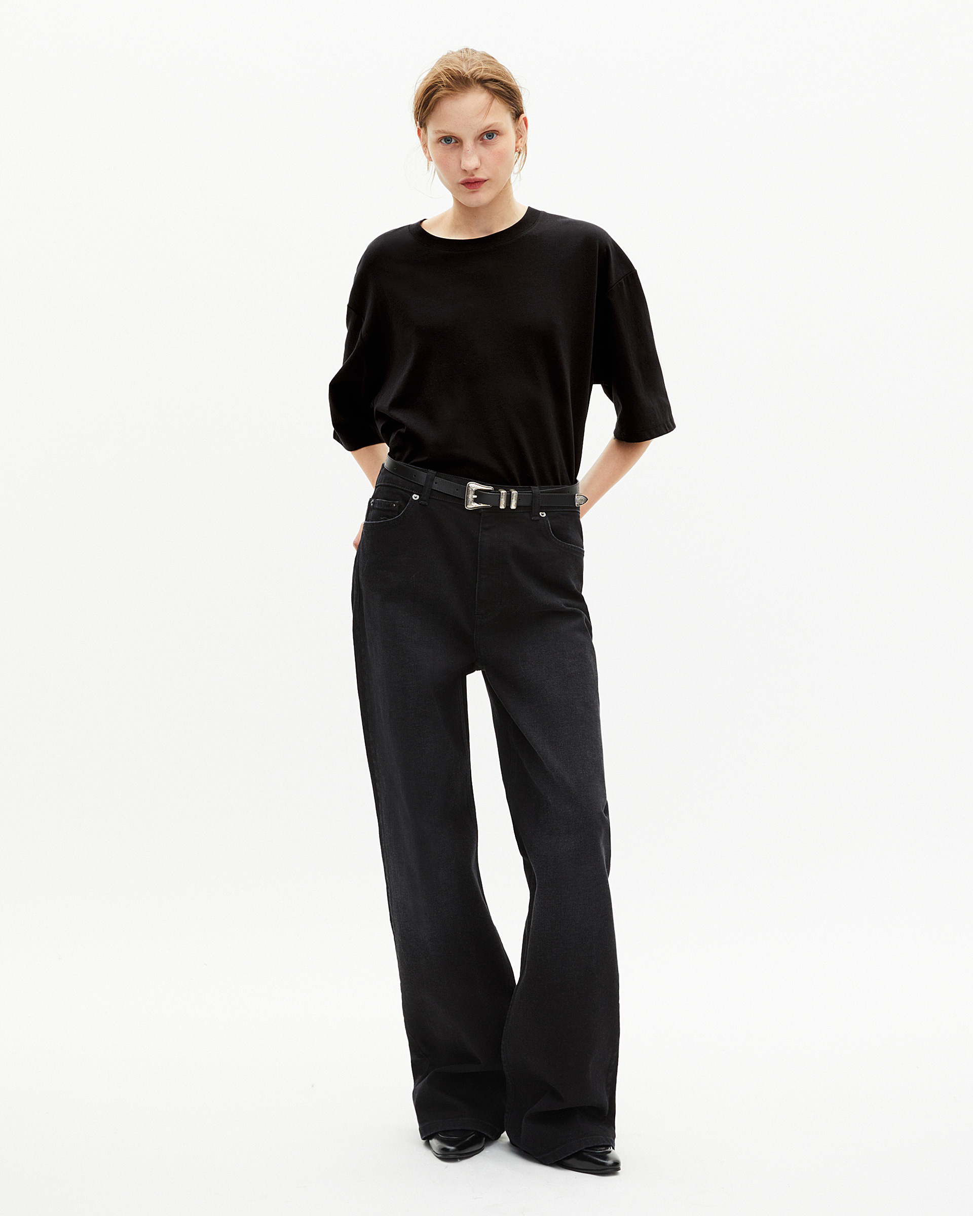 Mixed T-shirt large plain black