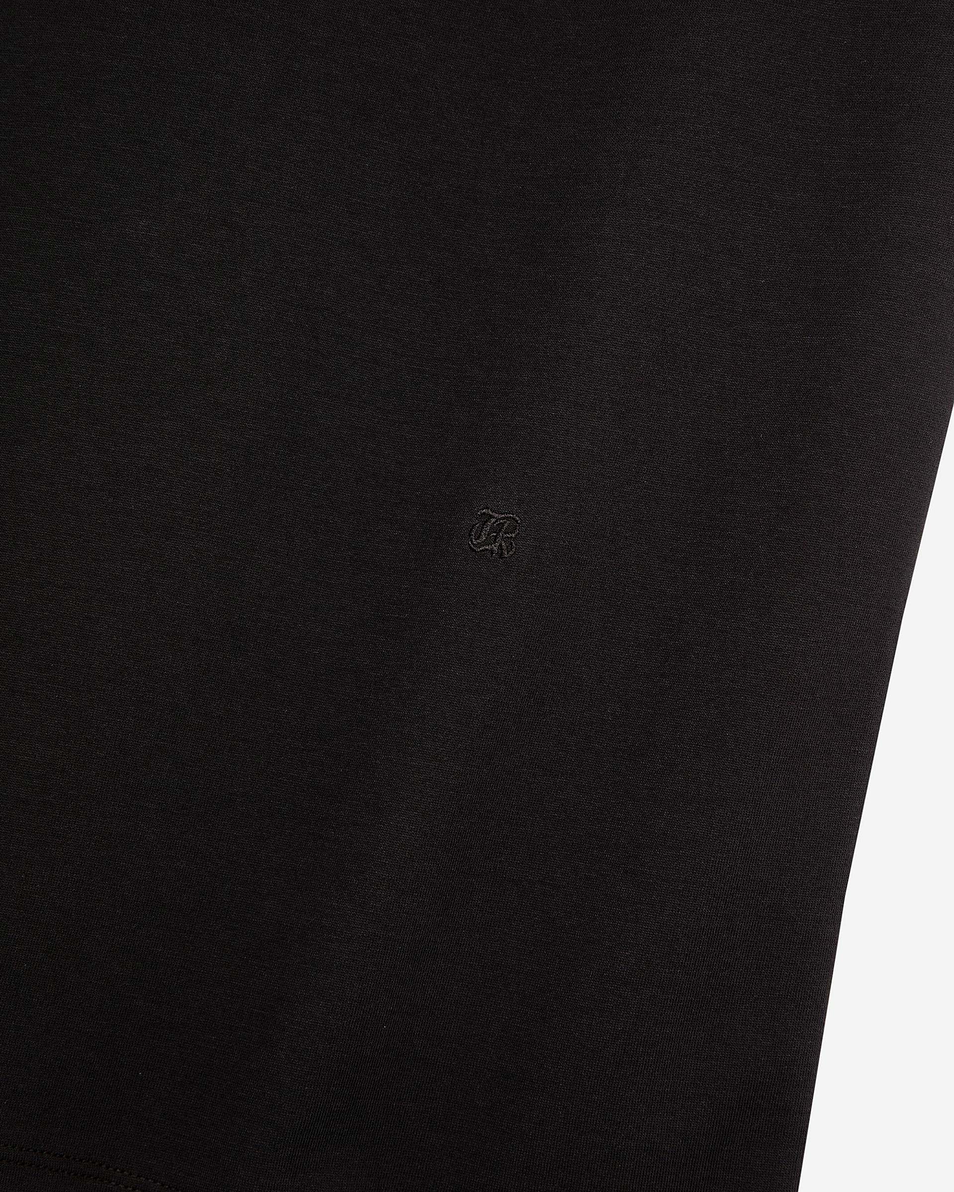 Mixed T-shirt, straight, plain black