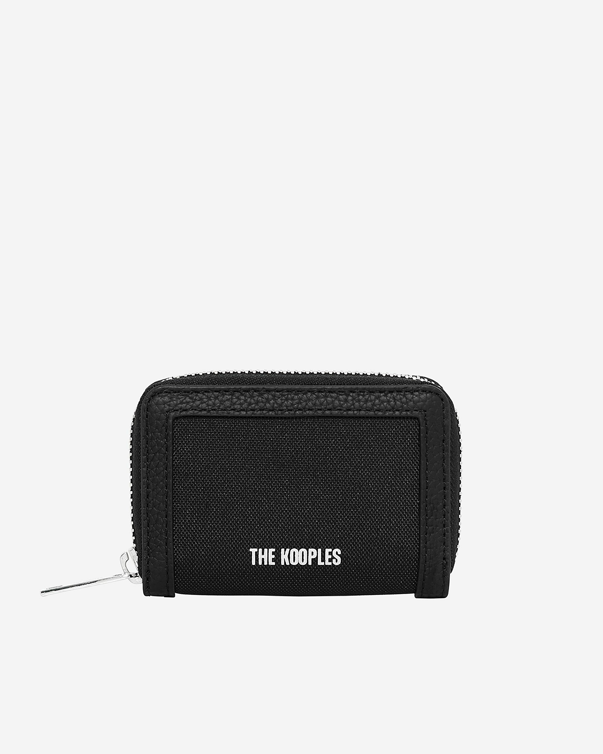 Black canvas and grained leather wallet