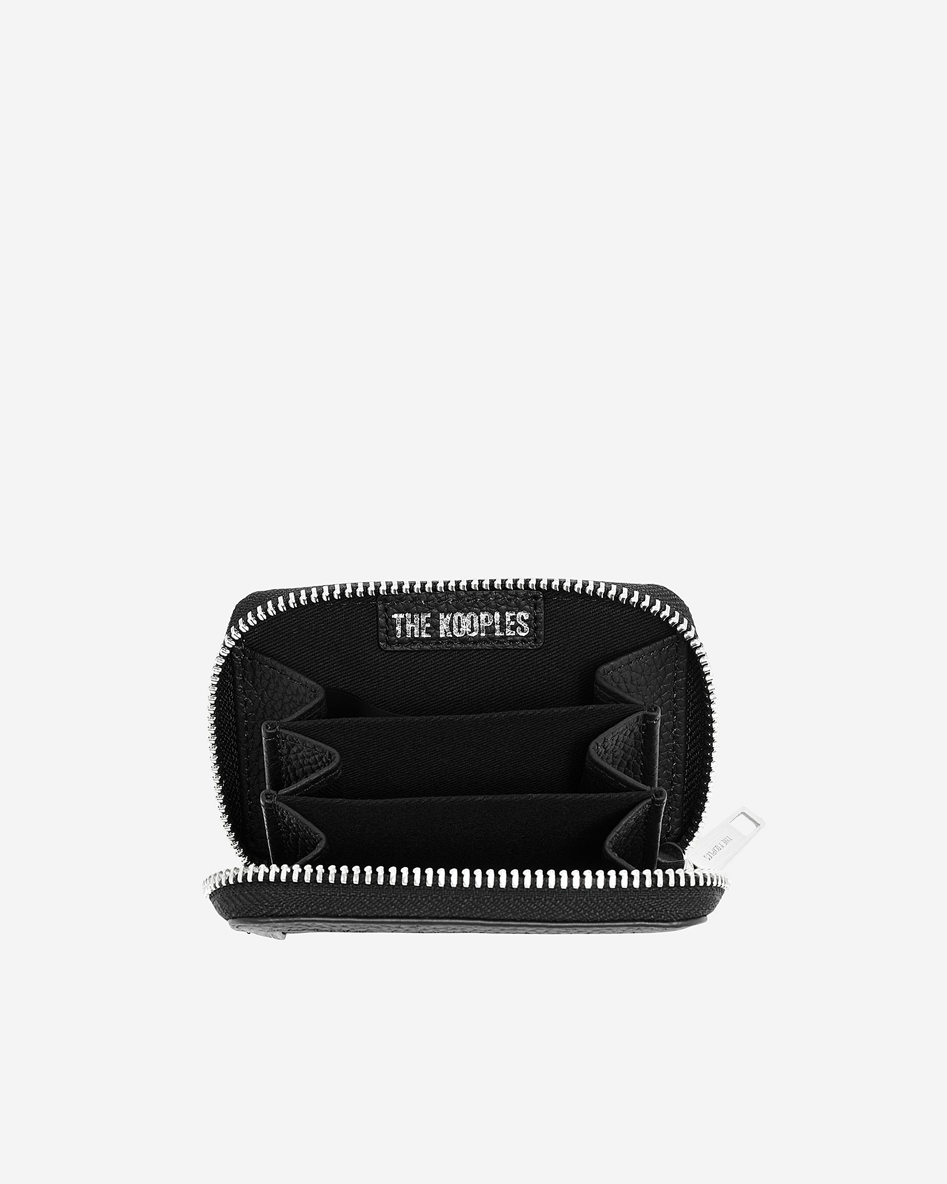Black canvas and grained leather wallet
