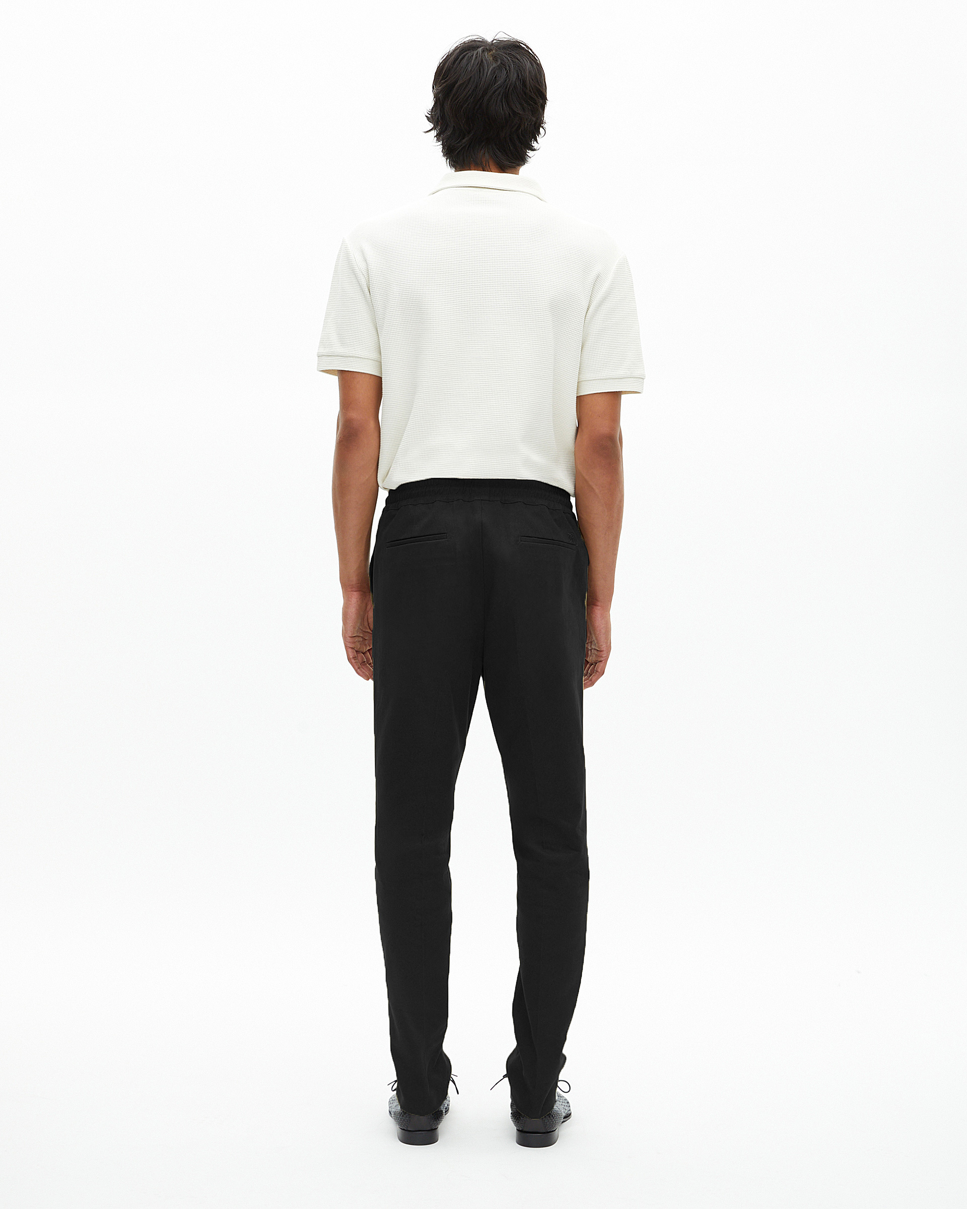 Black straight-leg pants