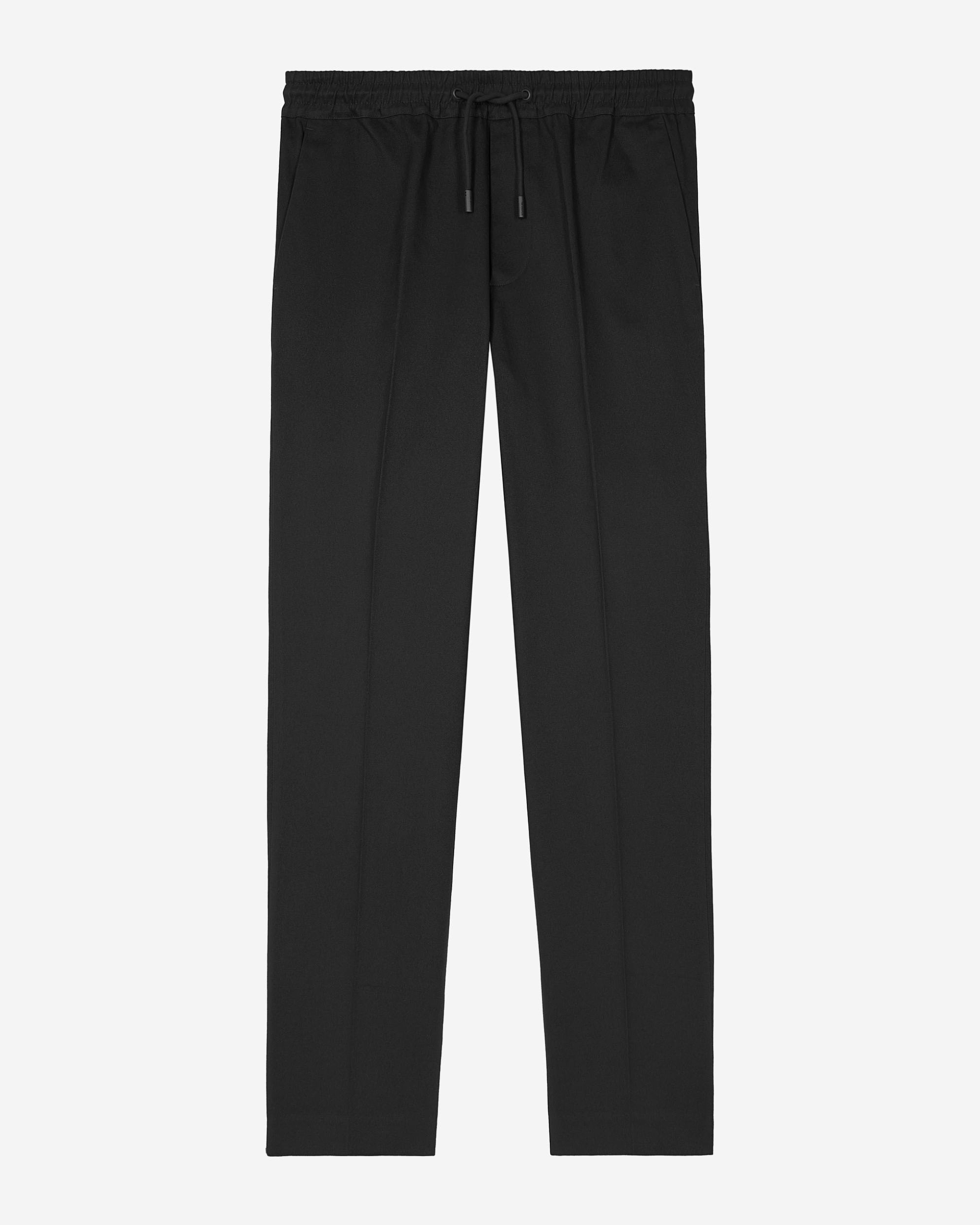 Black straight-leg pants