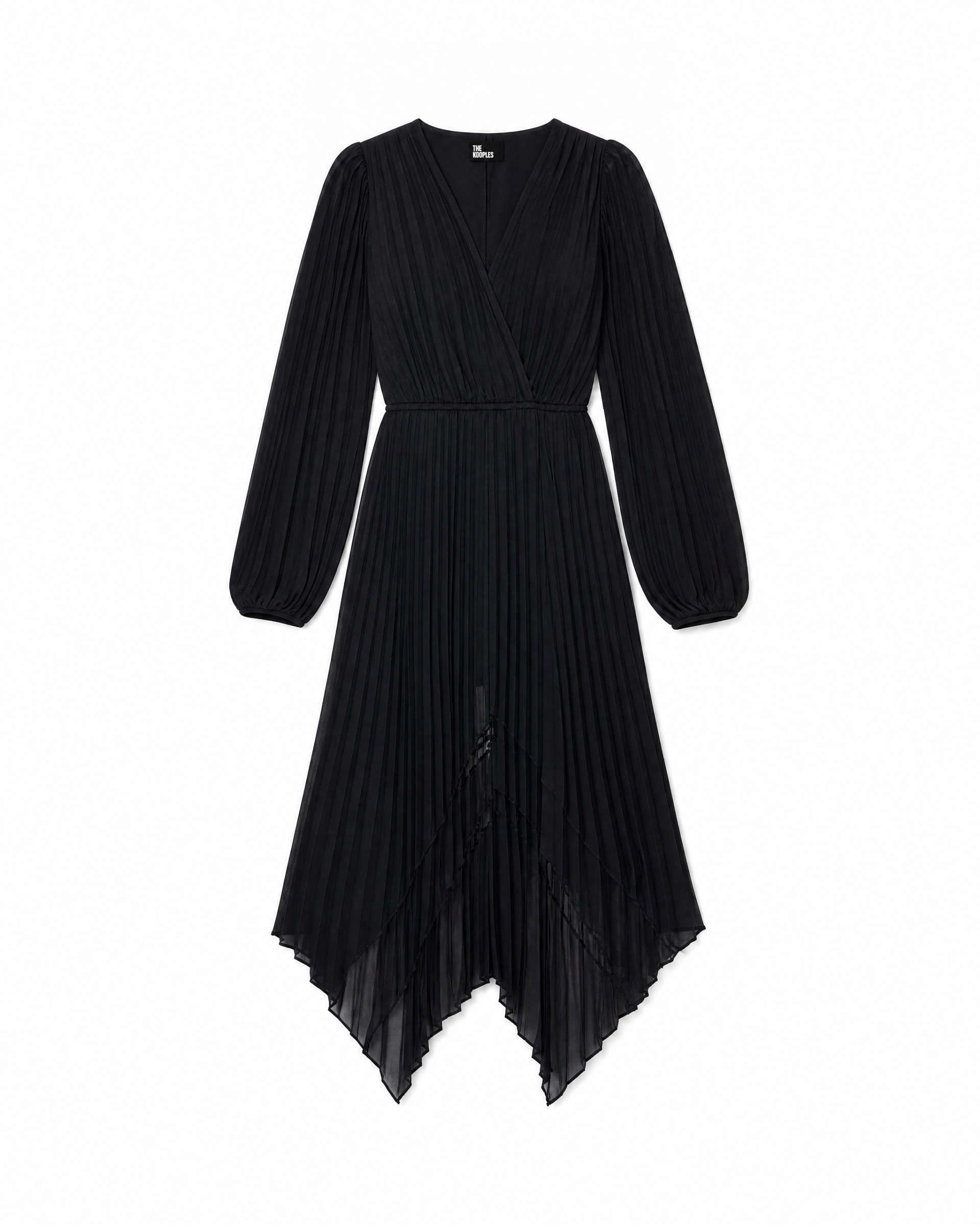 Long black pleated dress