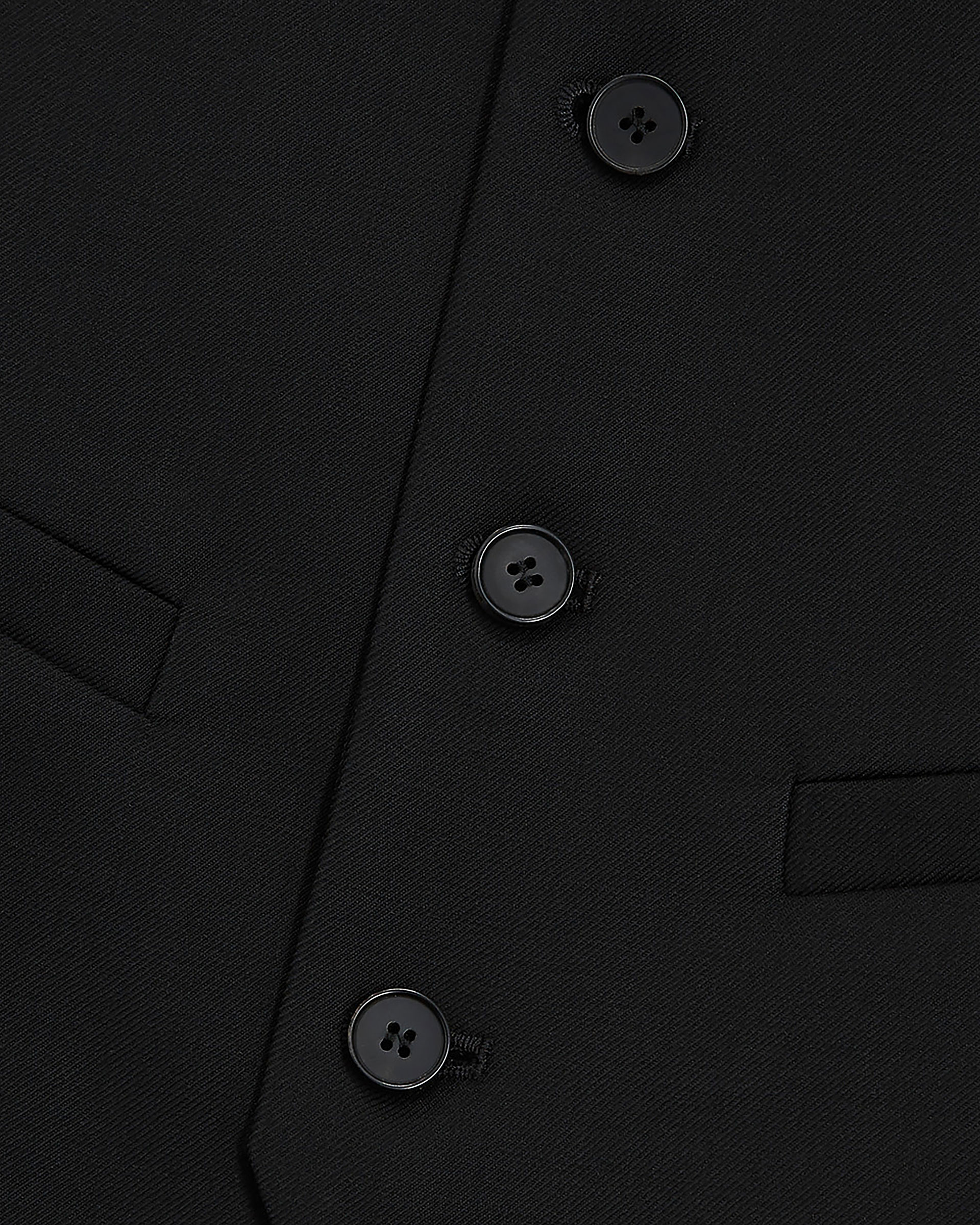Black suit vest in wool tailored cut