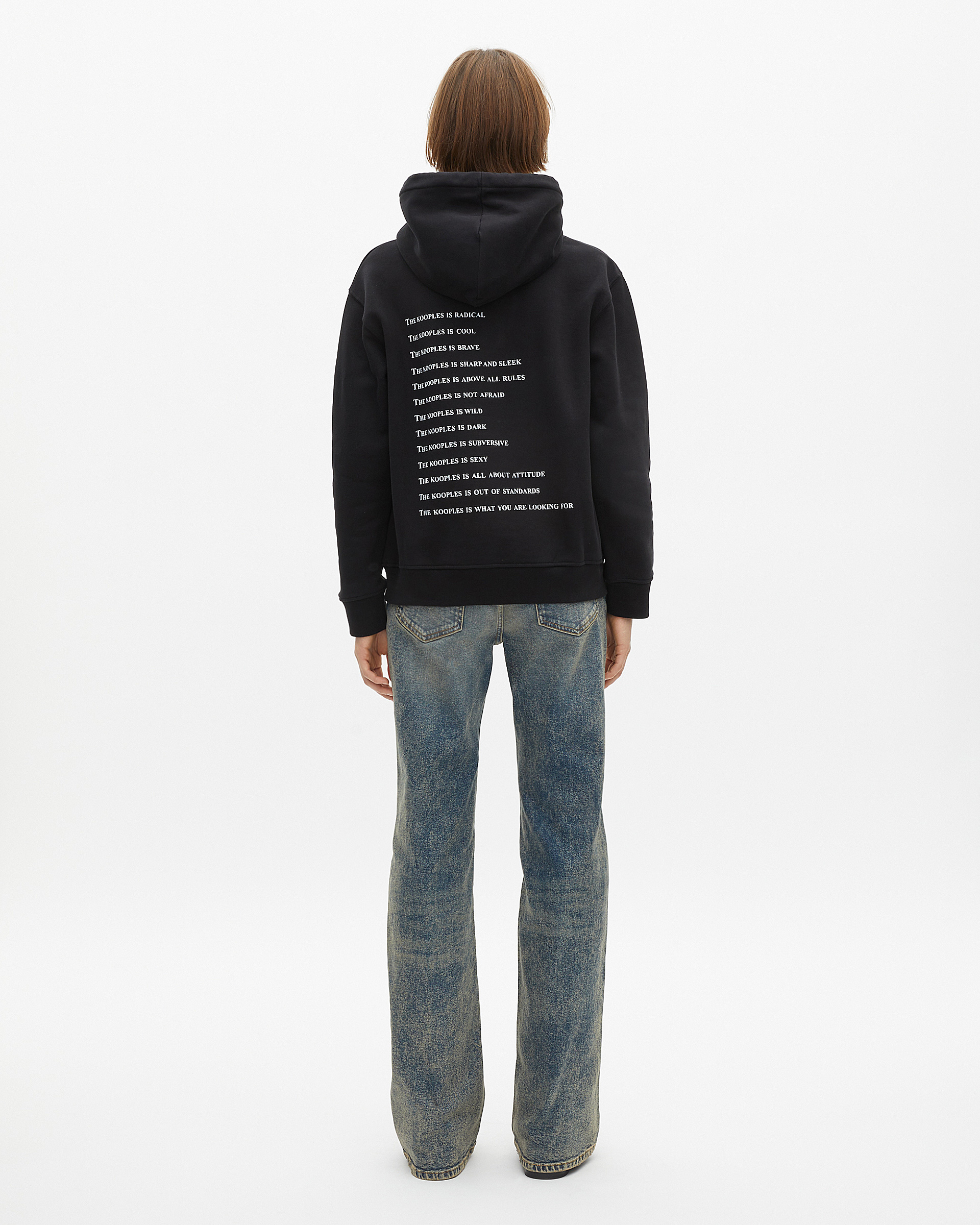 'What Is' Hoodie with Black Rhinestones
