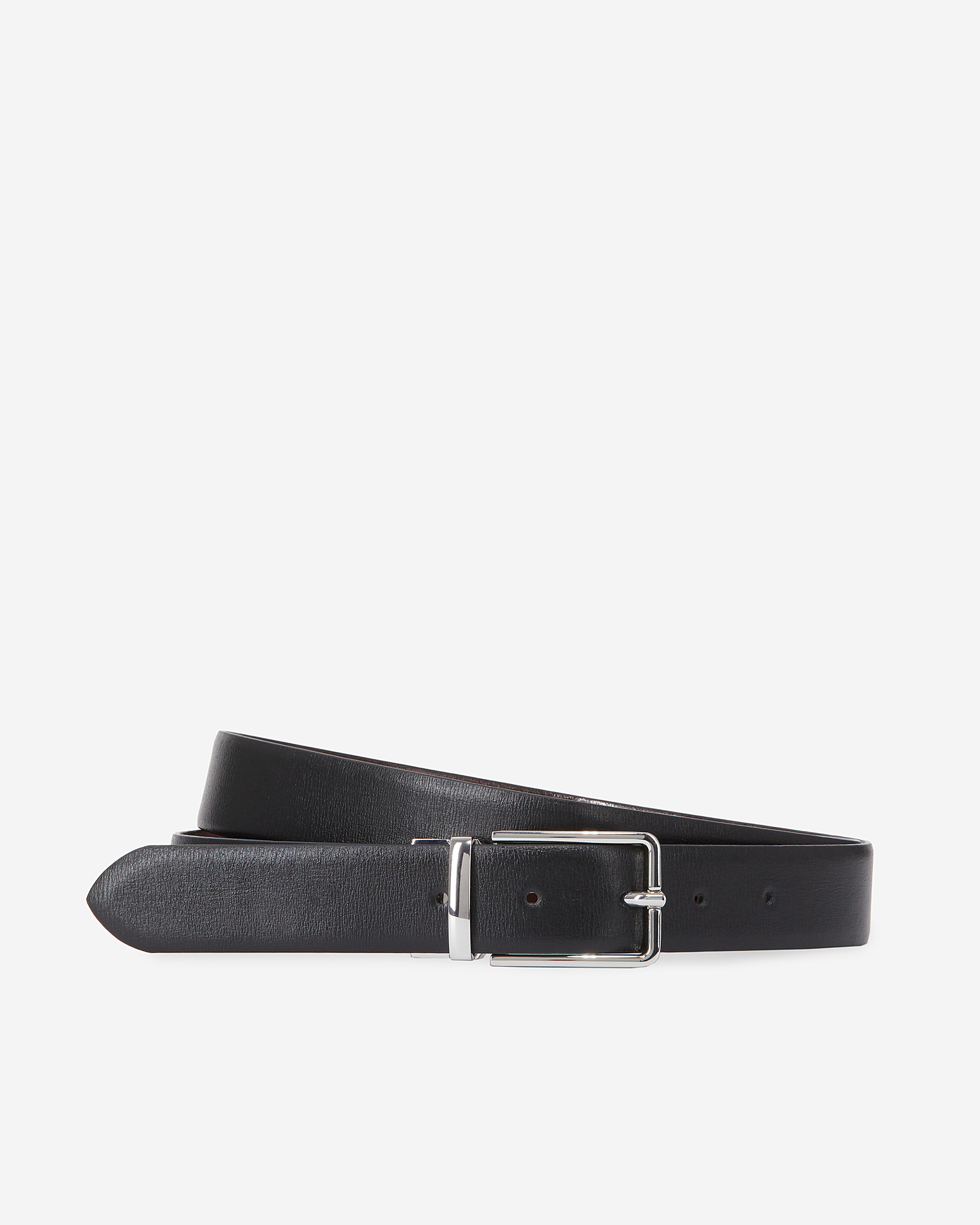 Reversible two-tone leather belt