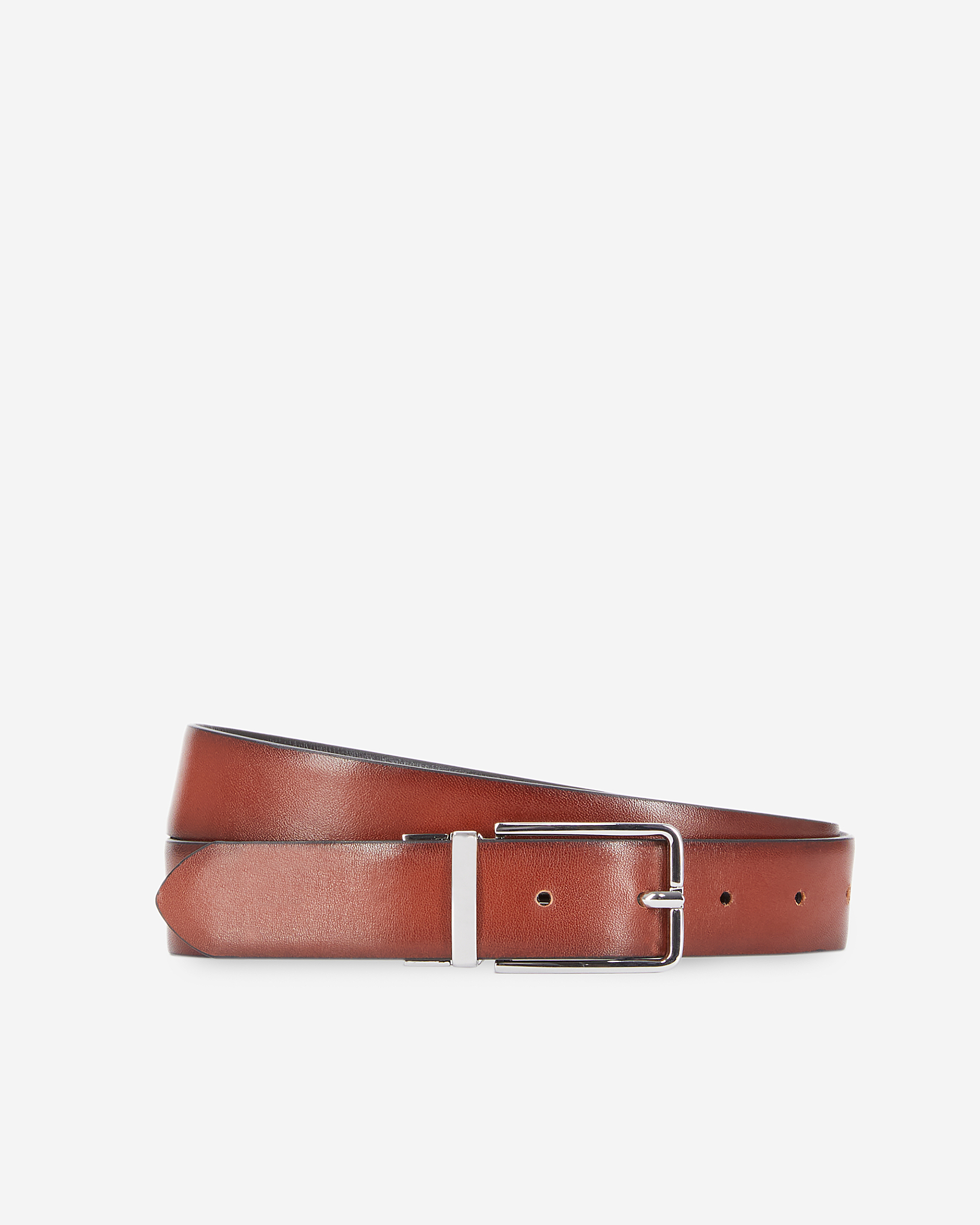 Reversible two-tone leather belt
