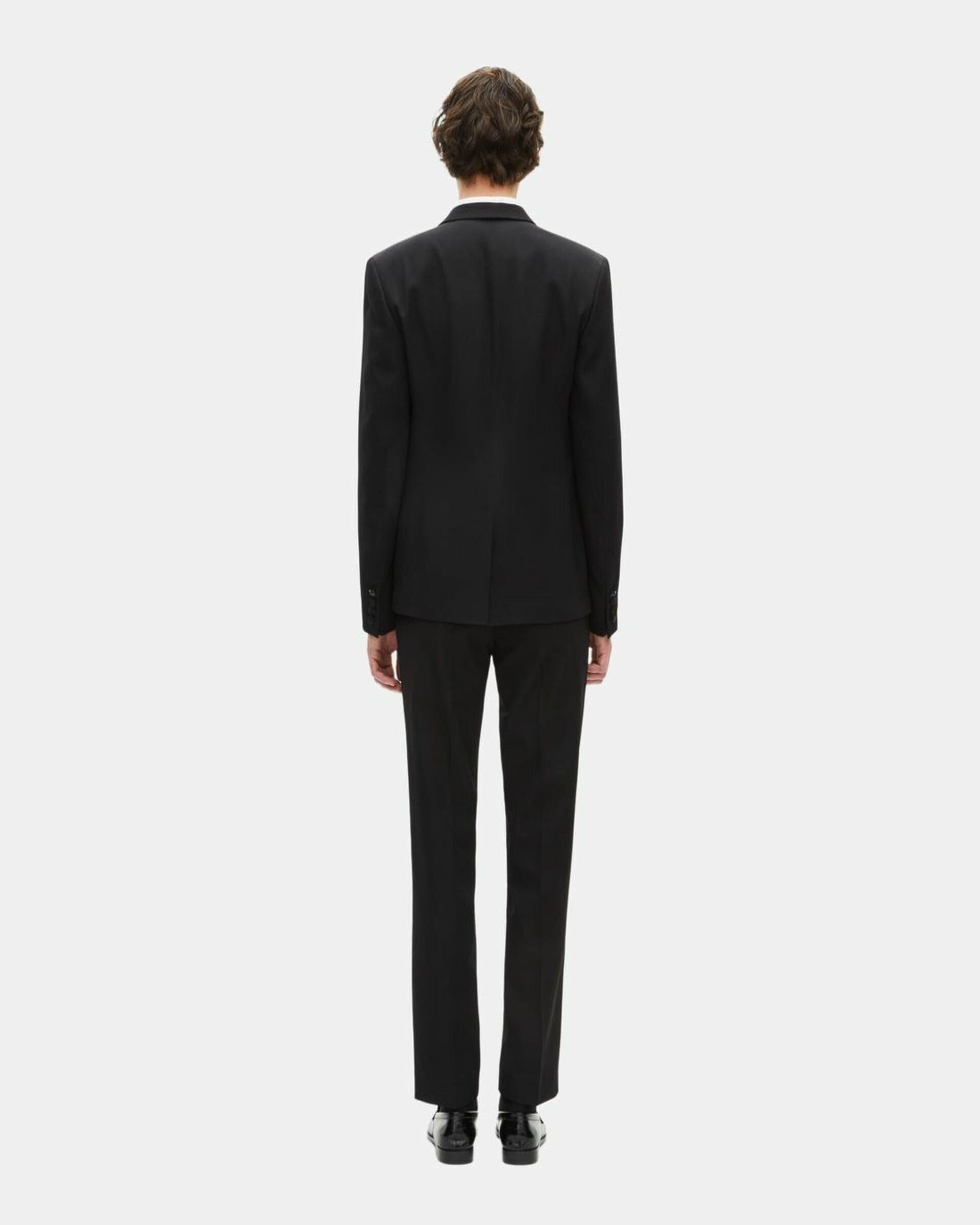 Tuxedo jacket with satin details, black slim fit