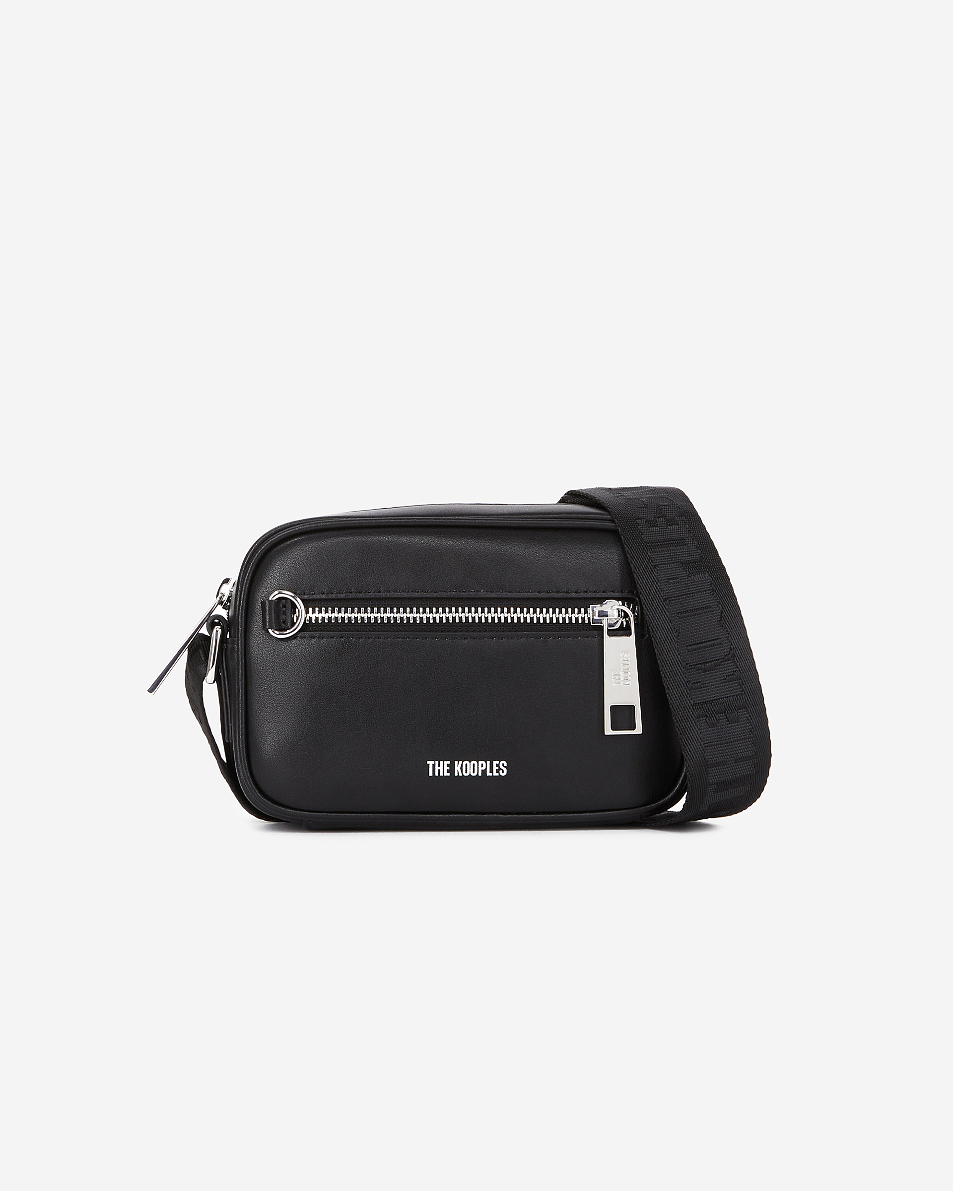 Small black leather messenger bag