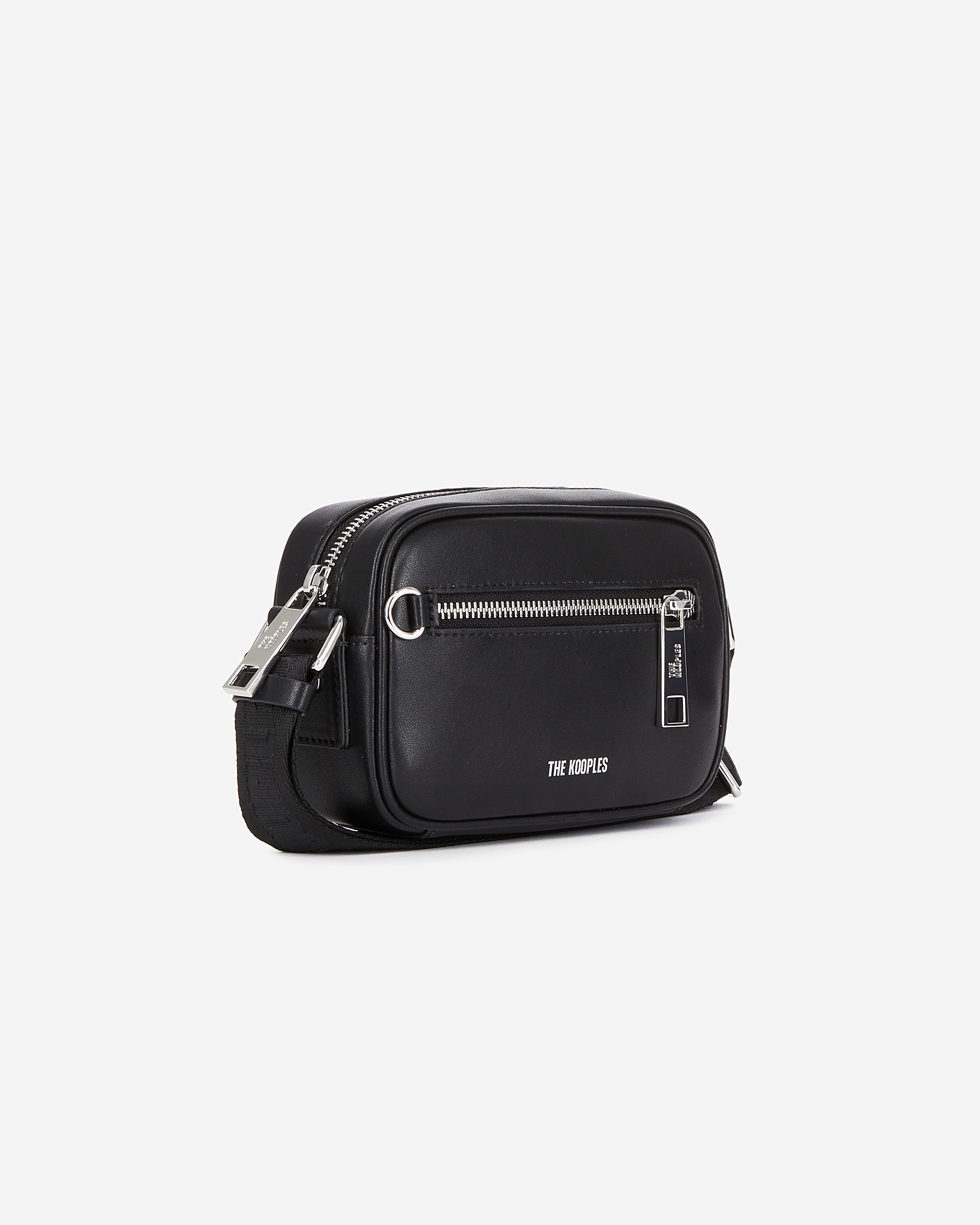 Small black leather messenger bag