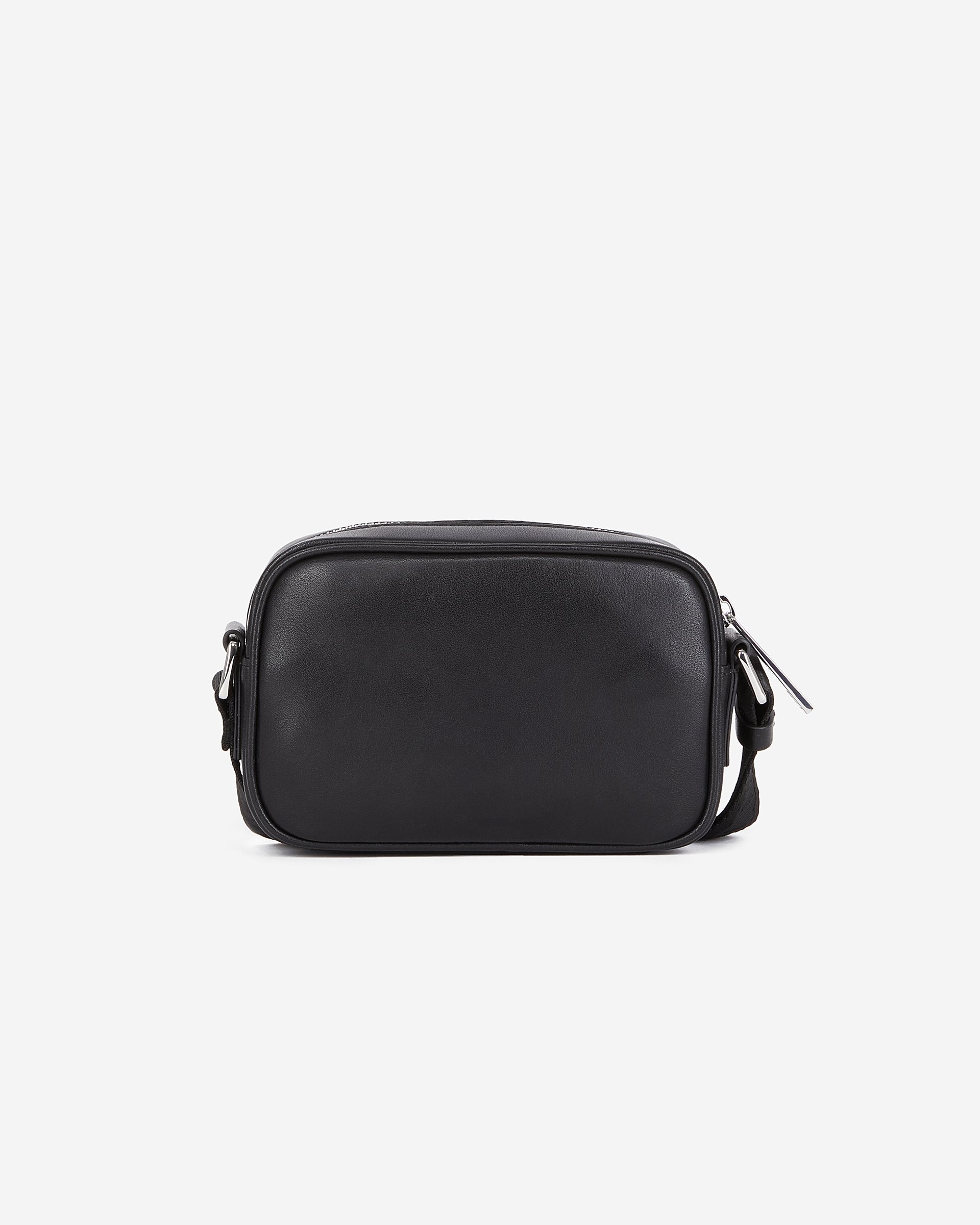 Small black leather messenger bag