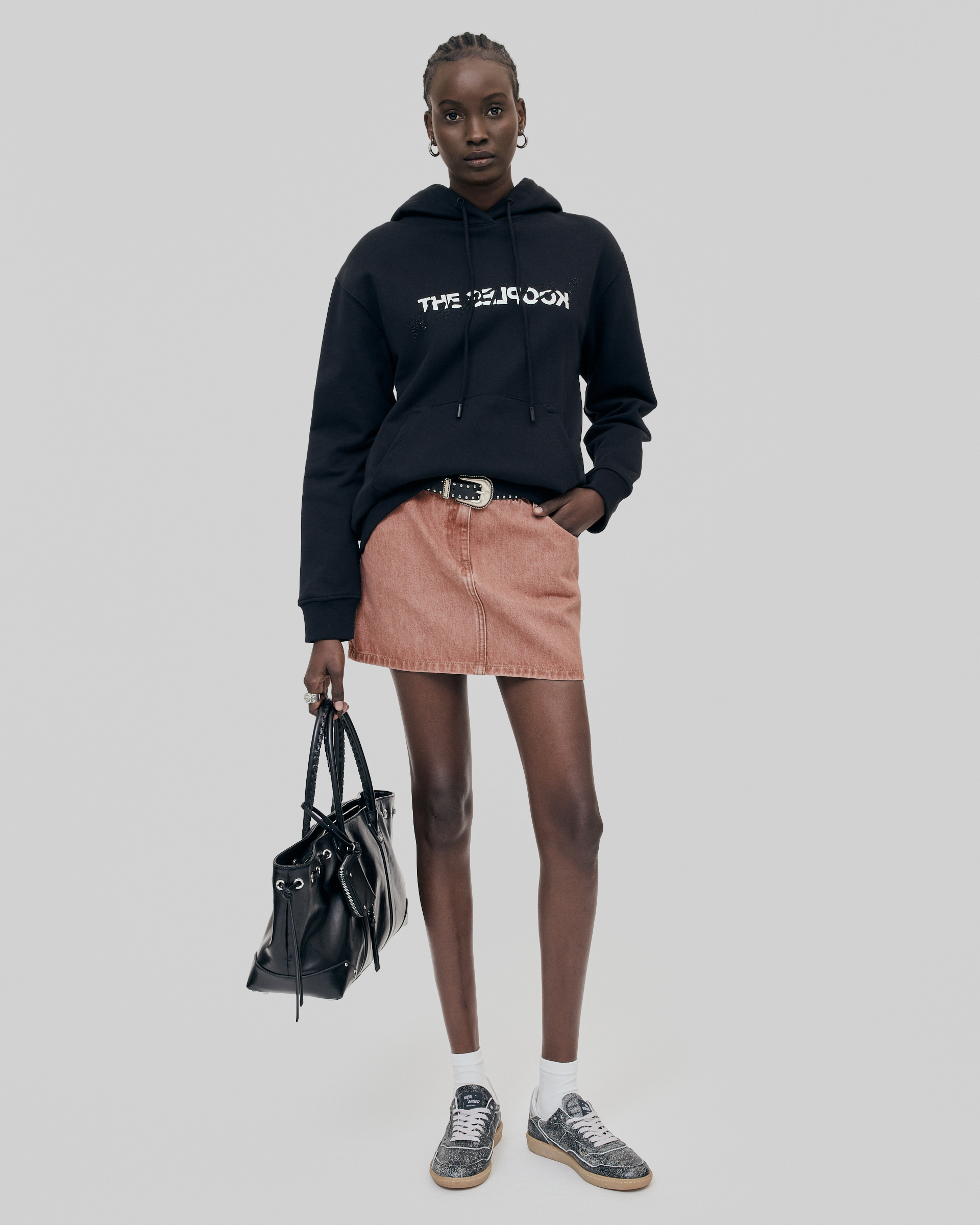 'What Is' Hoodie with Black Rhinestones