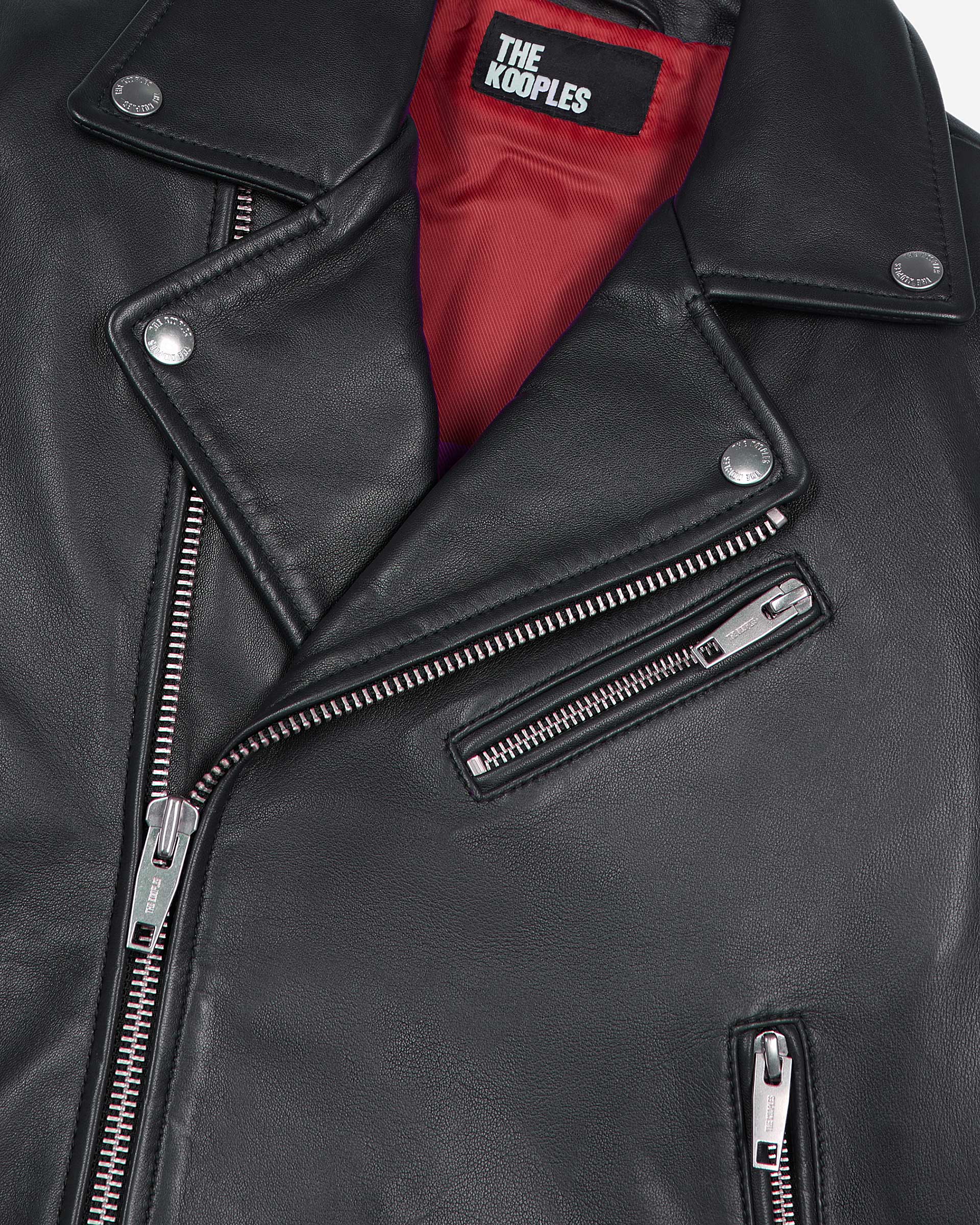 Black leather biker jacket
