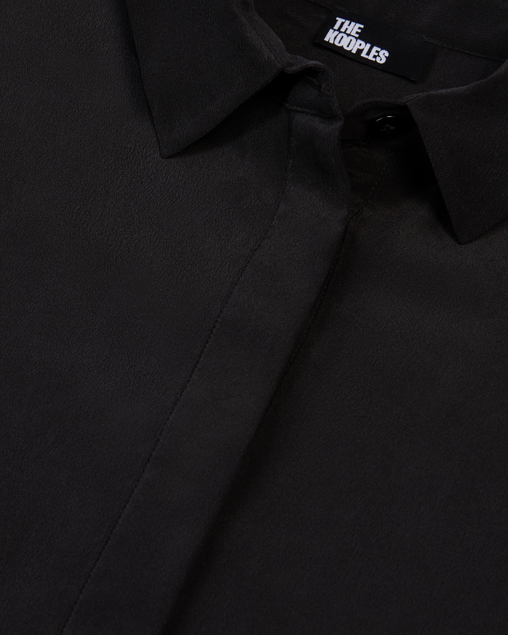 Loose black washed silk shirt