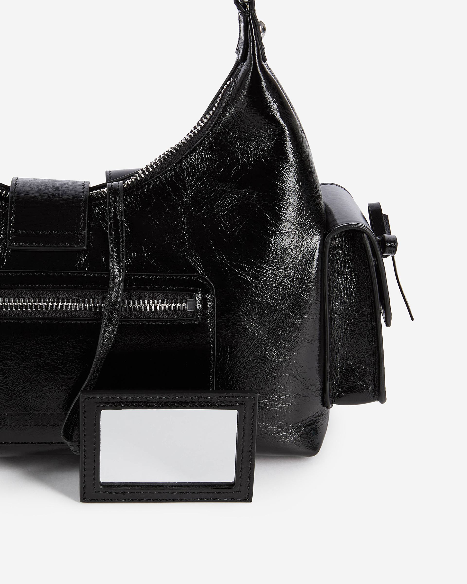 Amelia bag in black cracked leather