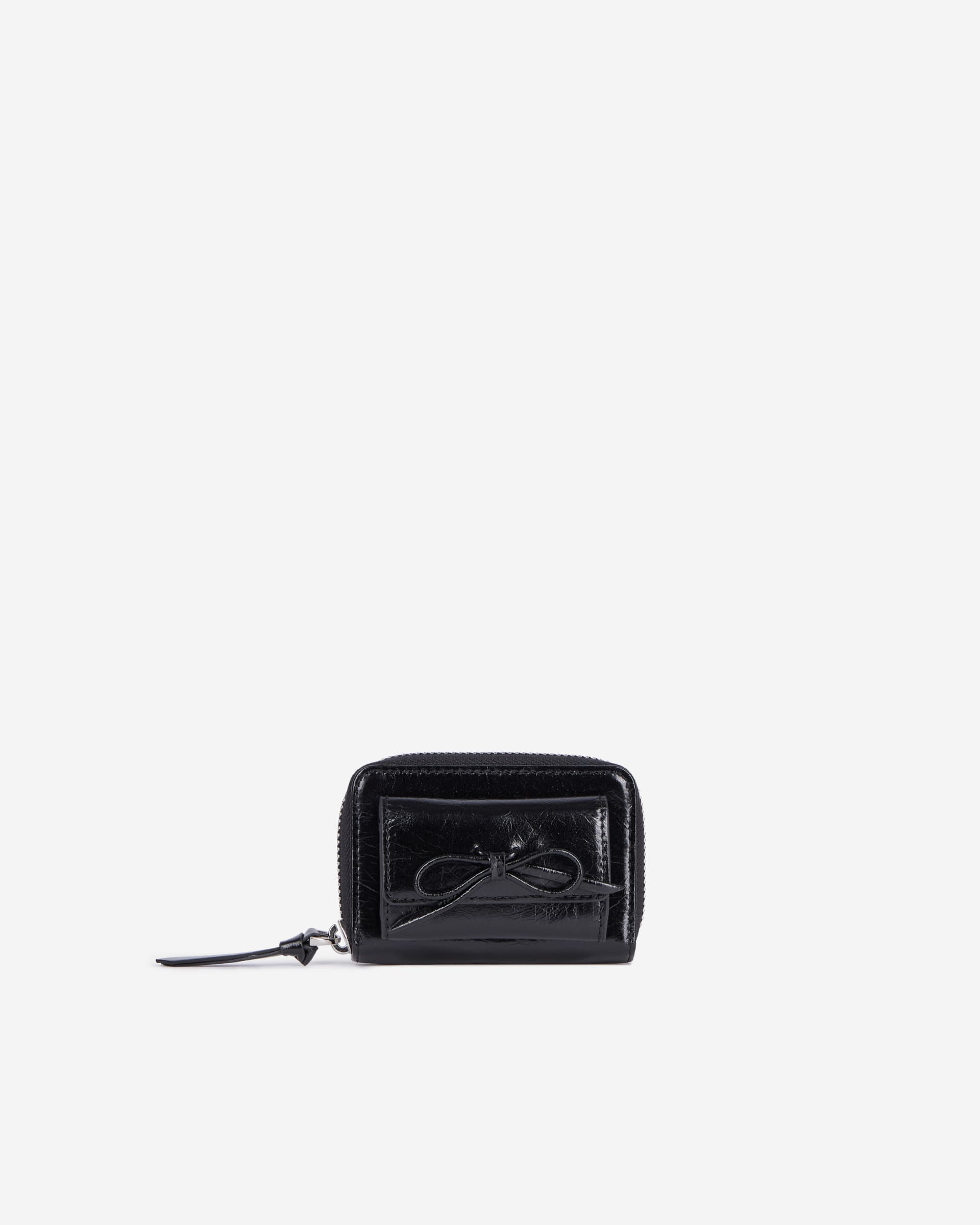 Amelia black leather coin purse