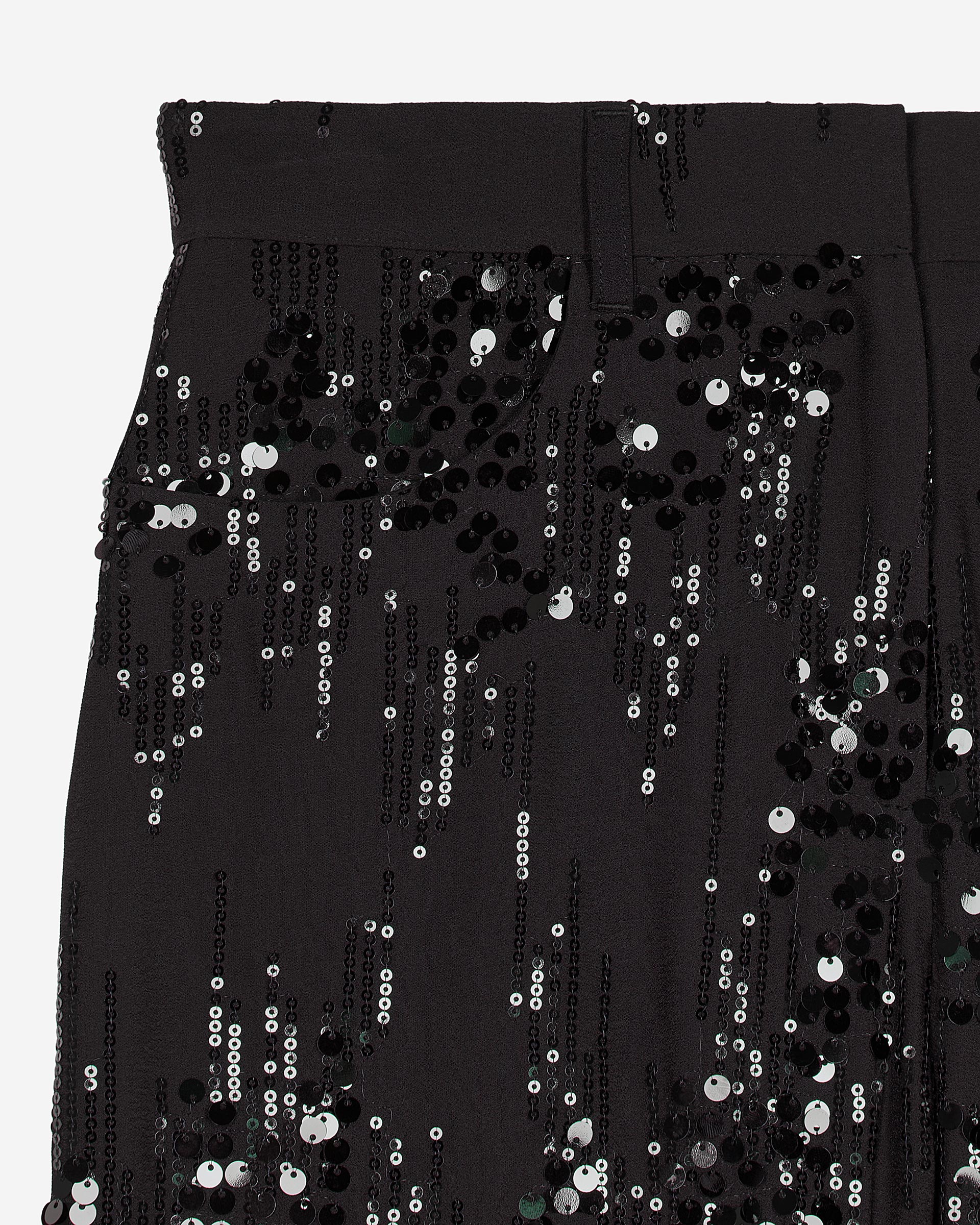 Black sequinned flare pants