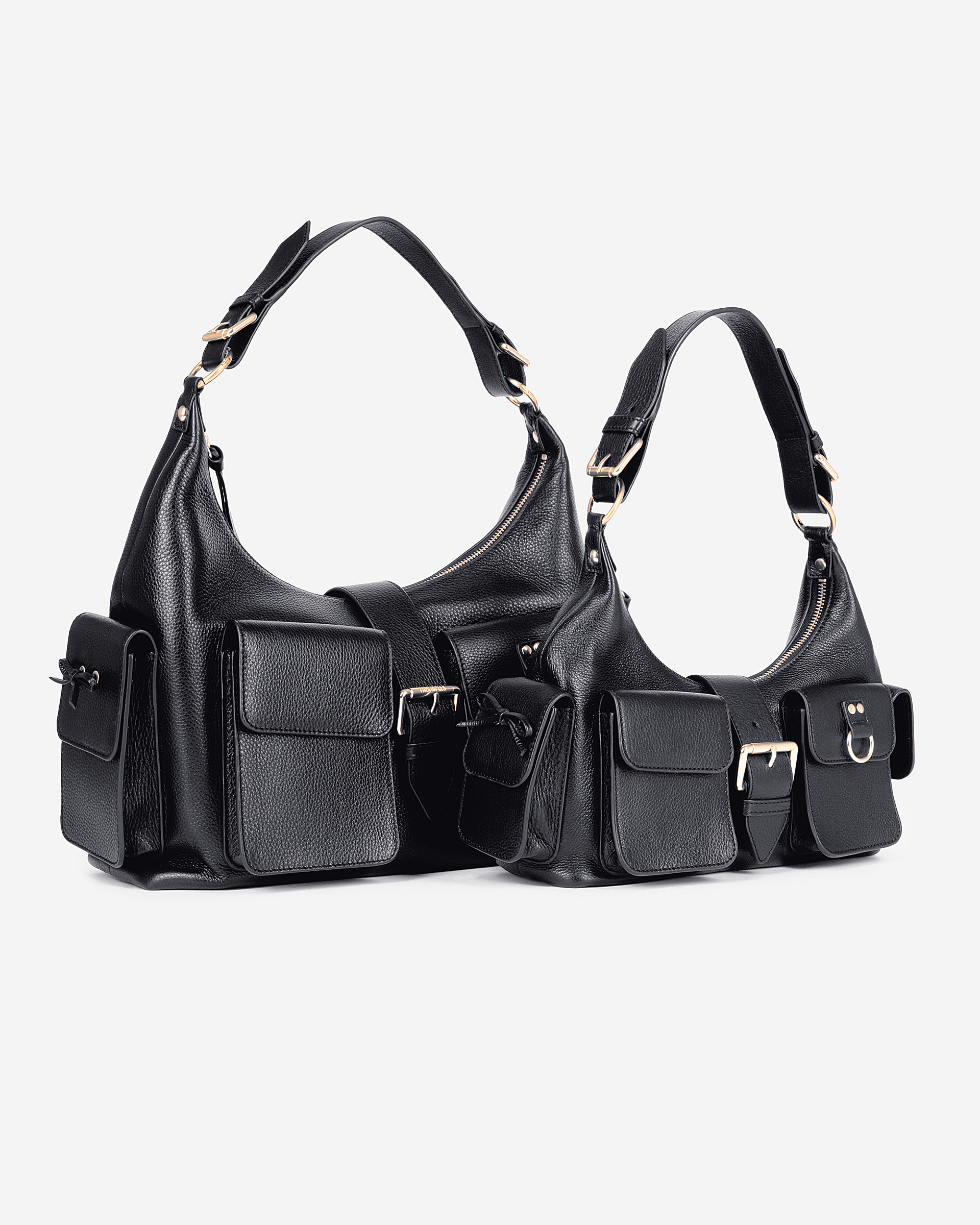 Amelia bag in black grained leather