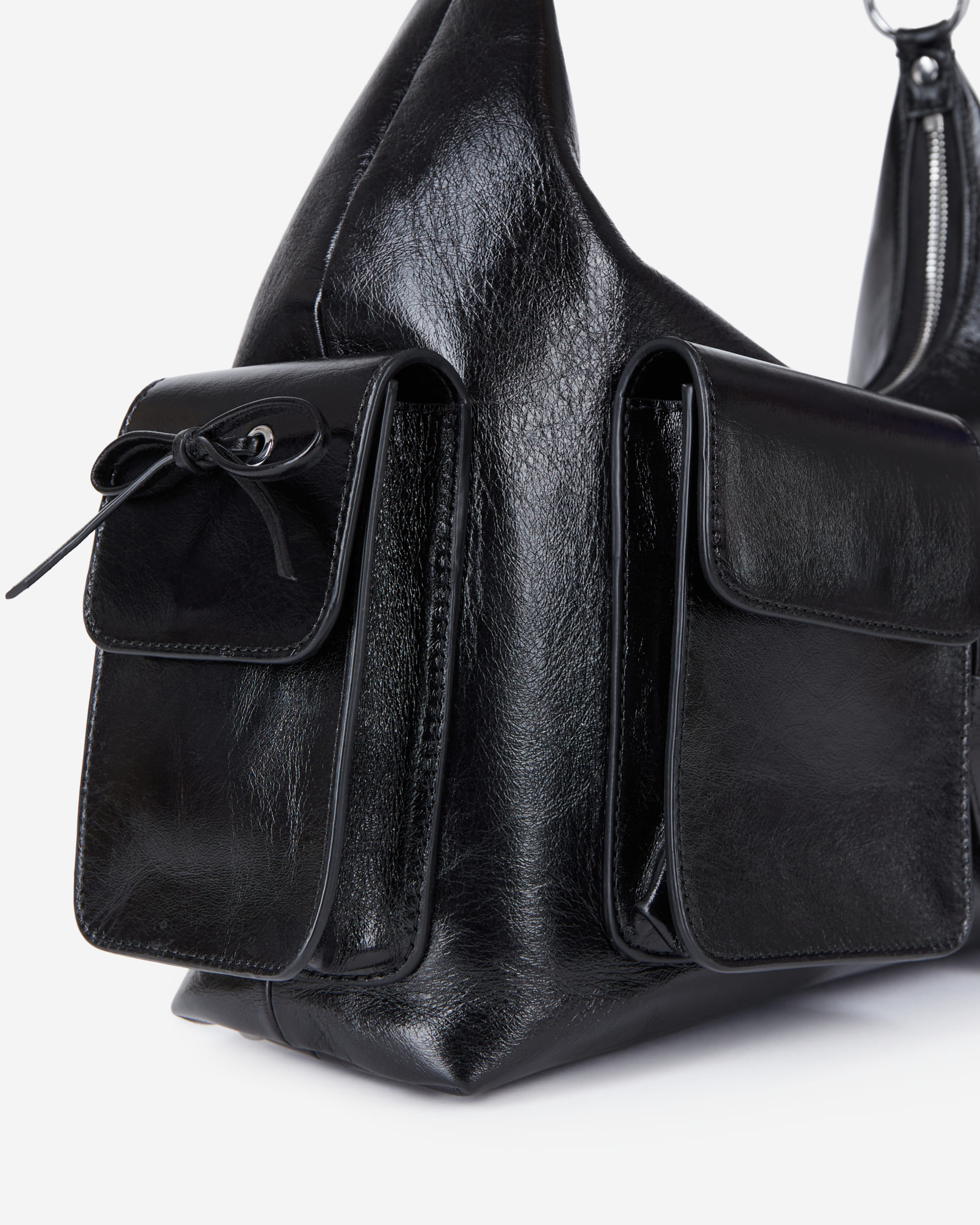 Black leather Amelia XL bag