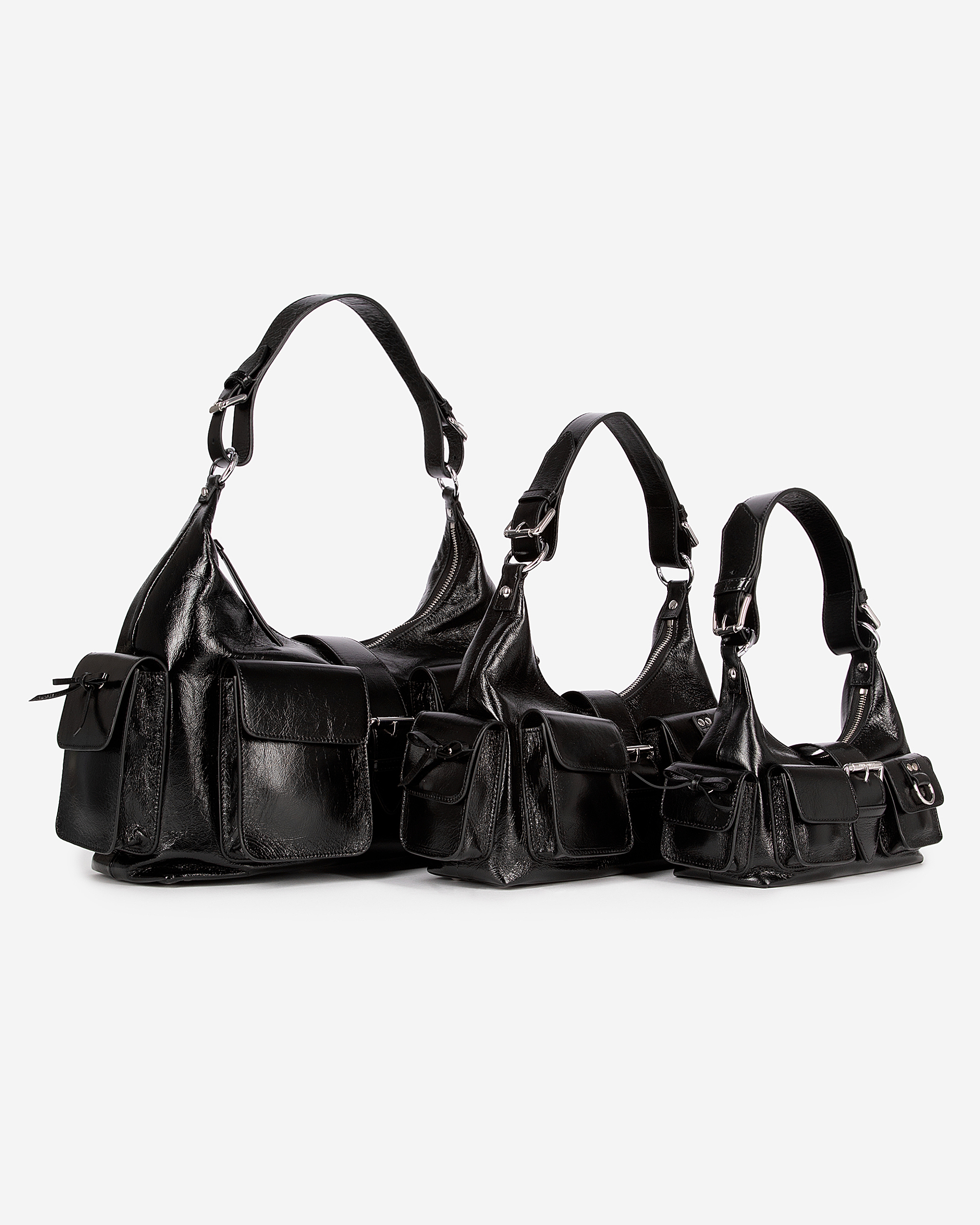 Black leather Amelia XL bag