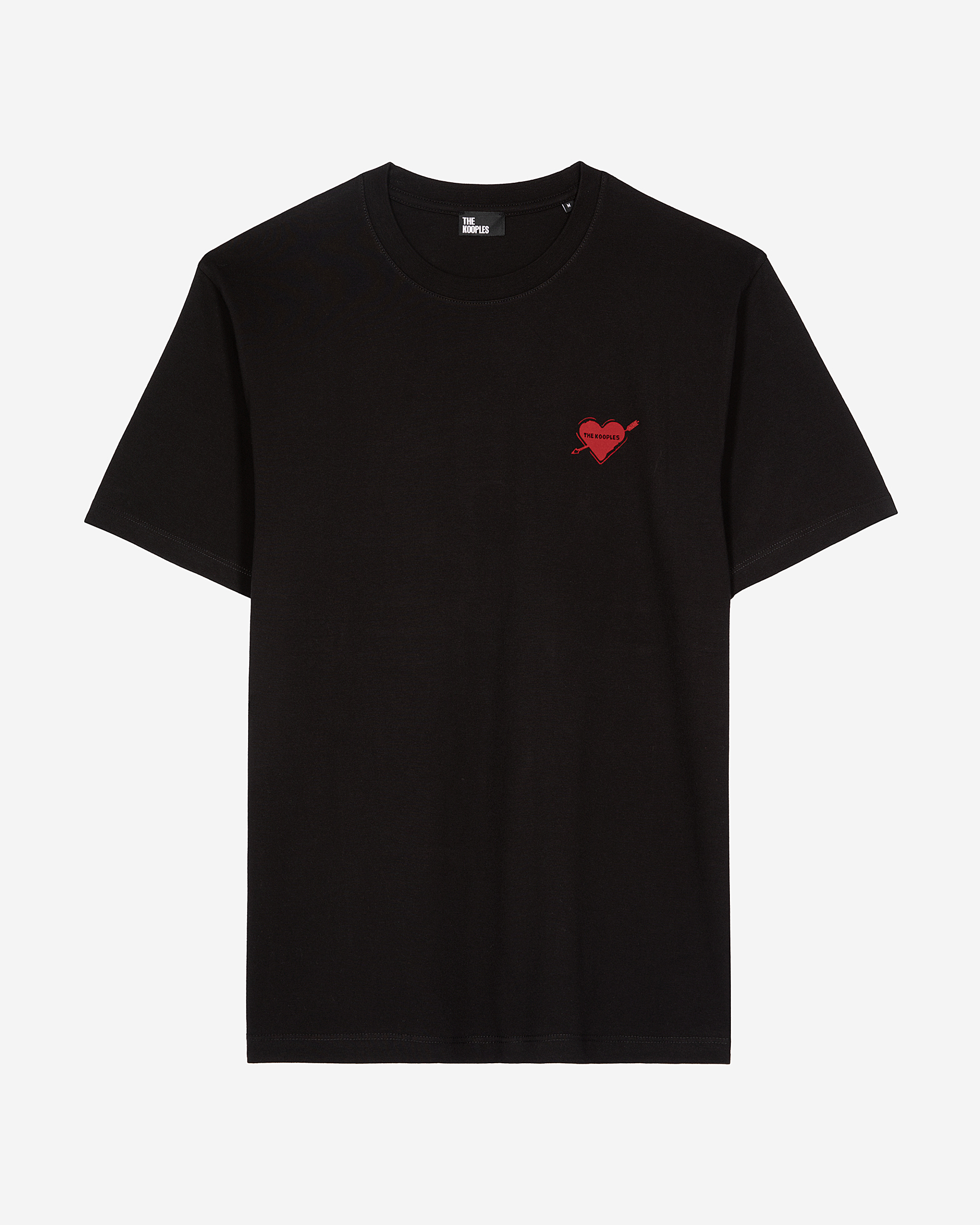 T-shirt with black heart flocking