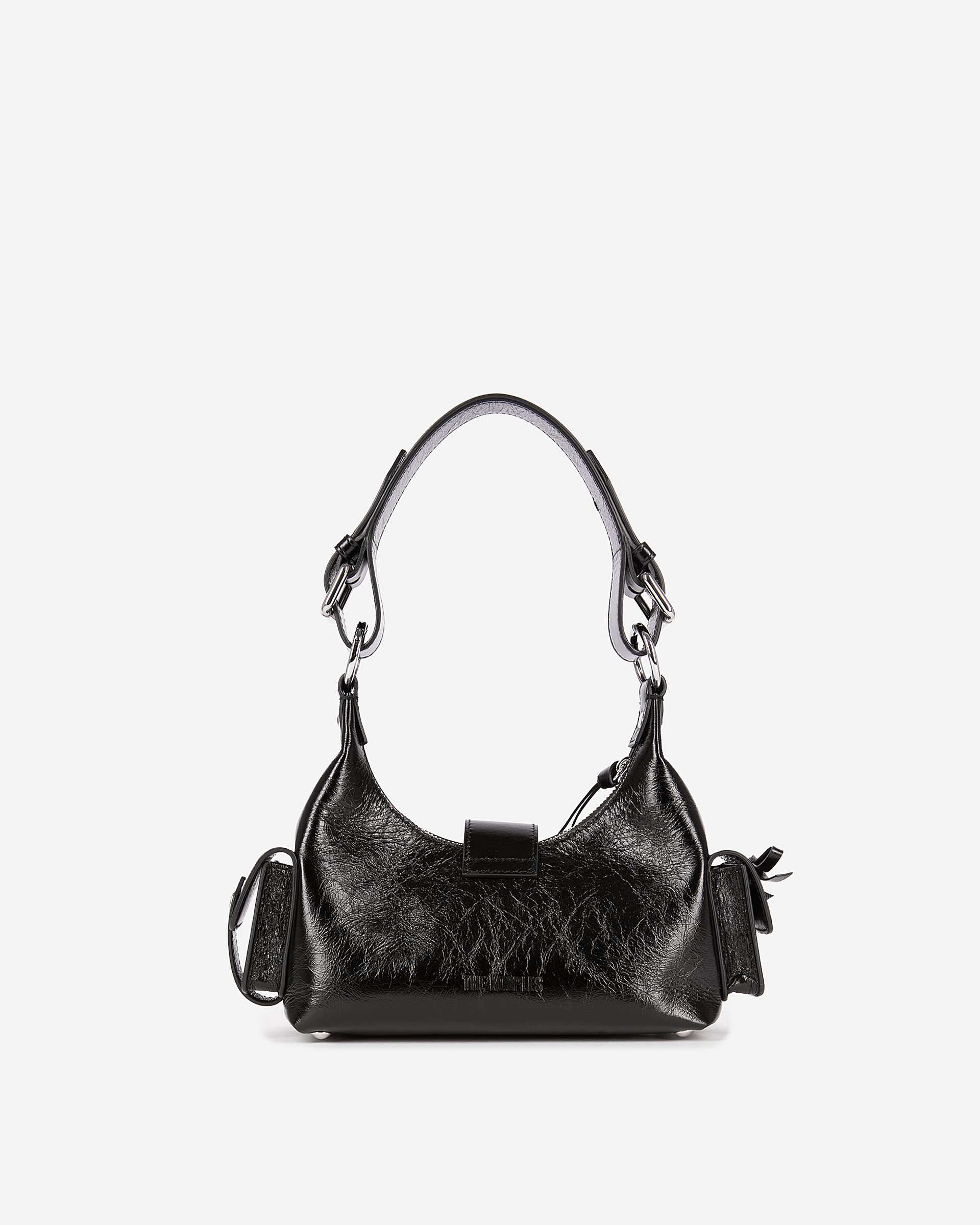 Amelia small bag in black cracked leather