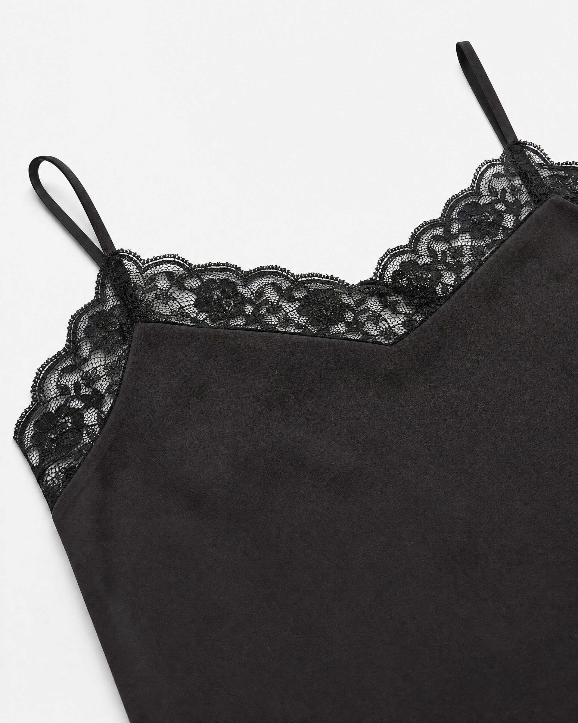 Black silk and lace camisole