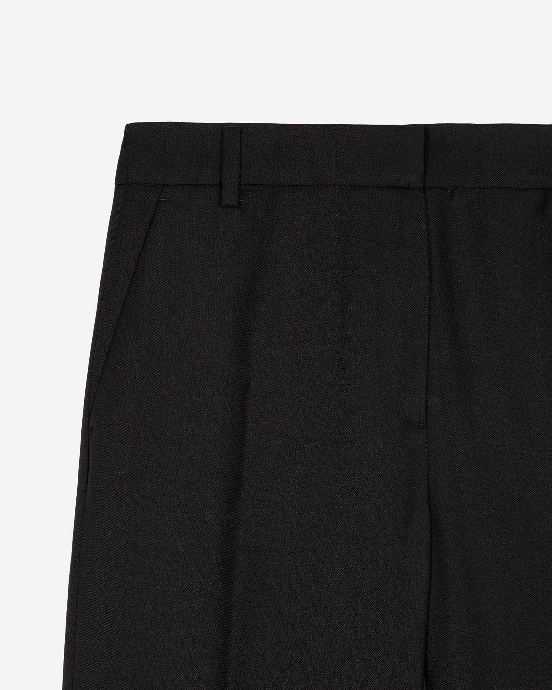 Wide-leg black wool pants