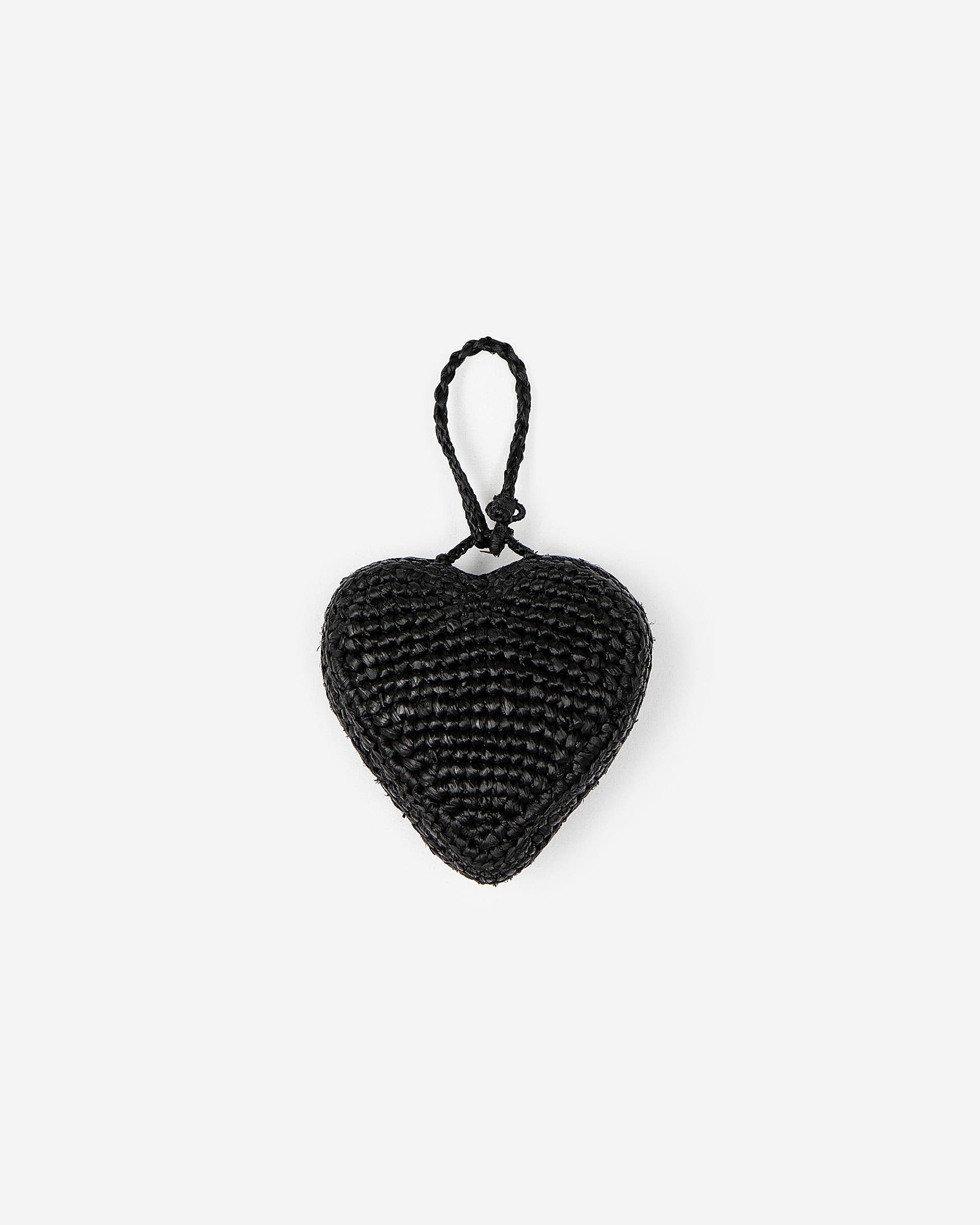 Black raffia heart bag jewel